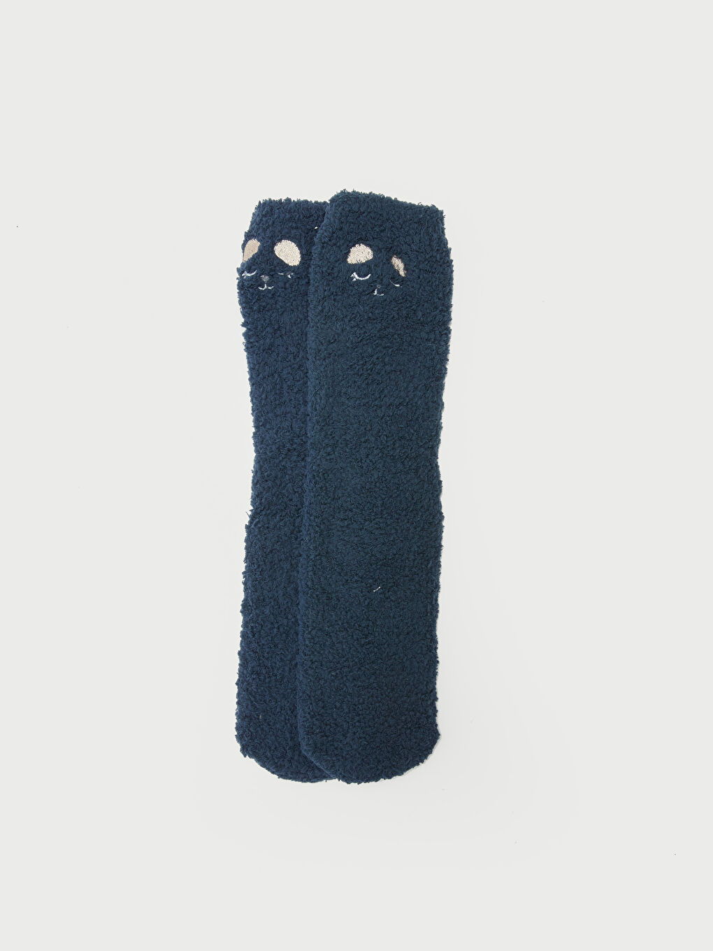 Gri Nakışlı Kaydırmaz Tabanlı Kadın Ev Çorabı