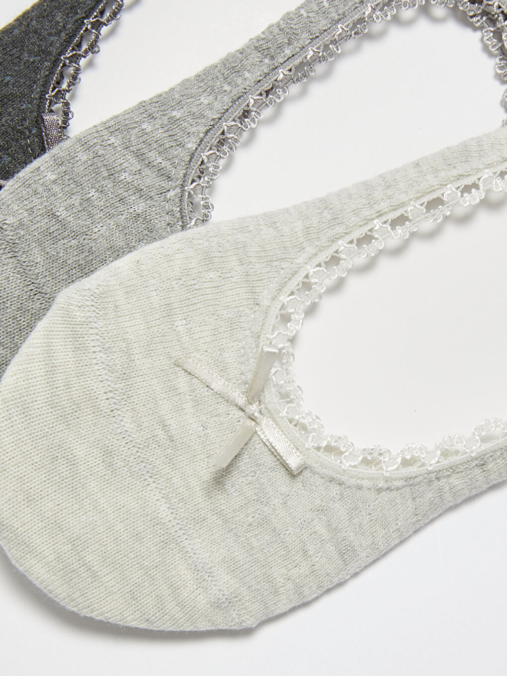 Bow Detailed Lacy Women's Ballet Socks 3-Pack-2