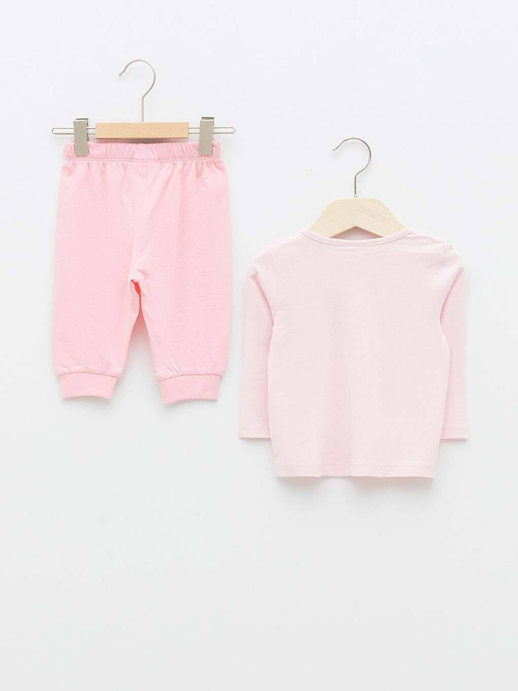 Crew Neck Long Sleeve Printed Cotton Baby Girl Pajama Set-1