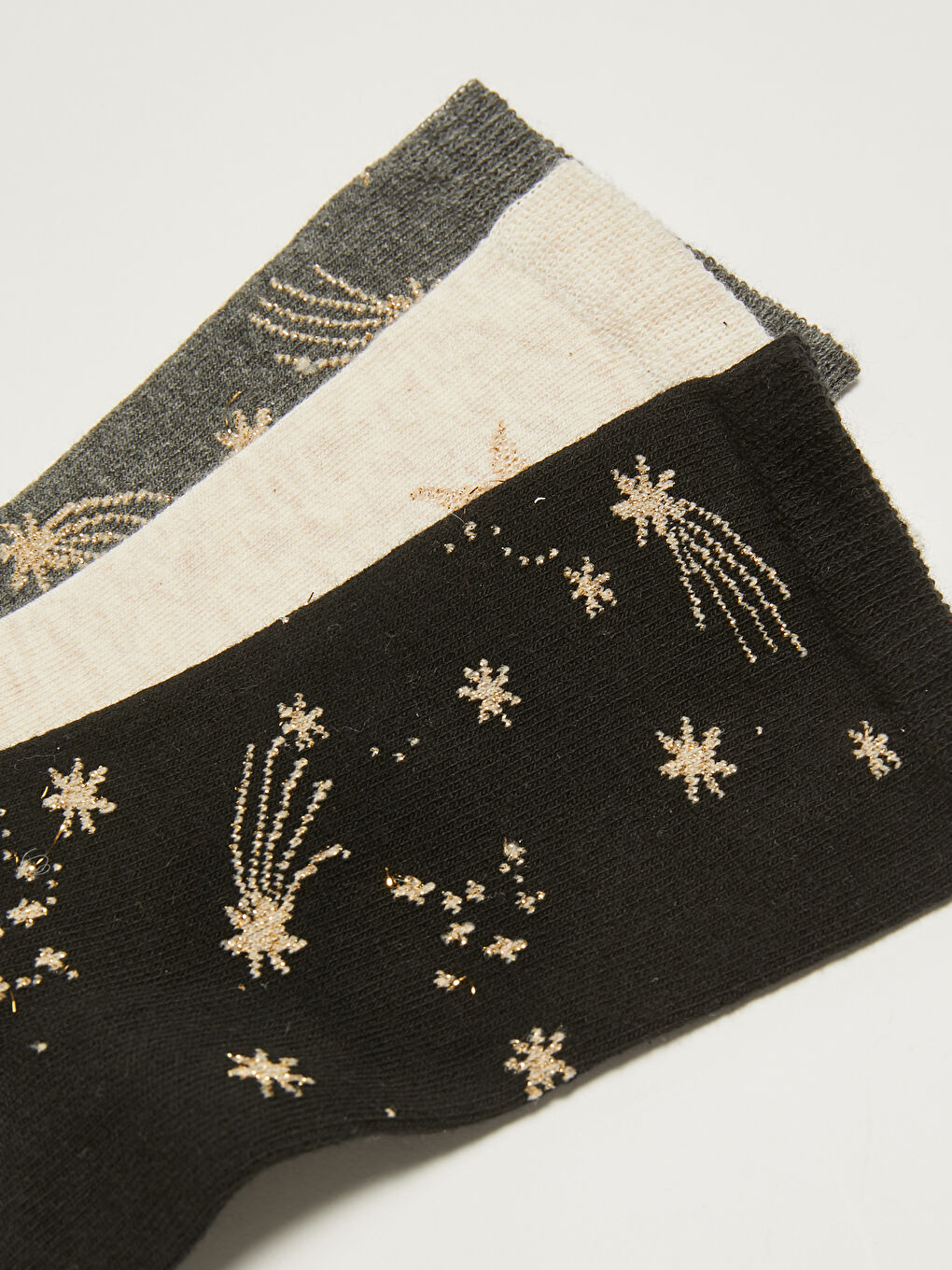 LCW DREAM Patterned Cotton Women's Crew Socks 3-Pack -W14700Z8-CVL