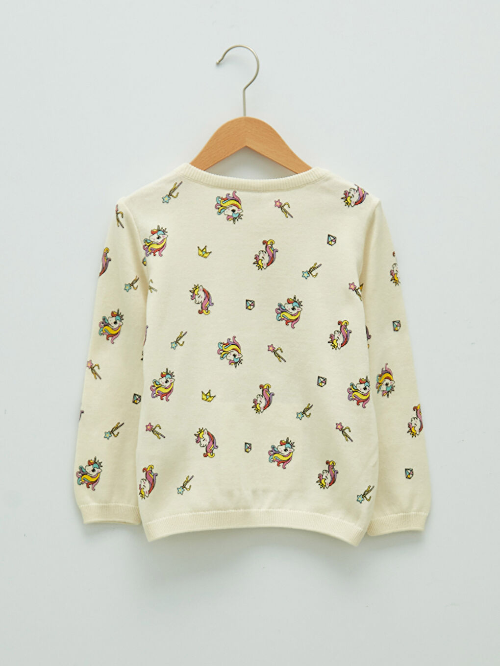 Қыздарға арналған трикотаж өрнекті ұзын жеңді кардиган-1