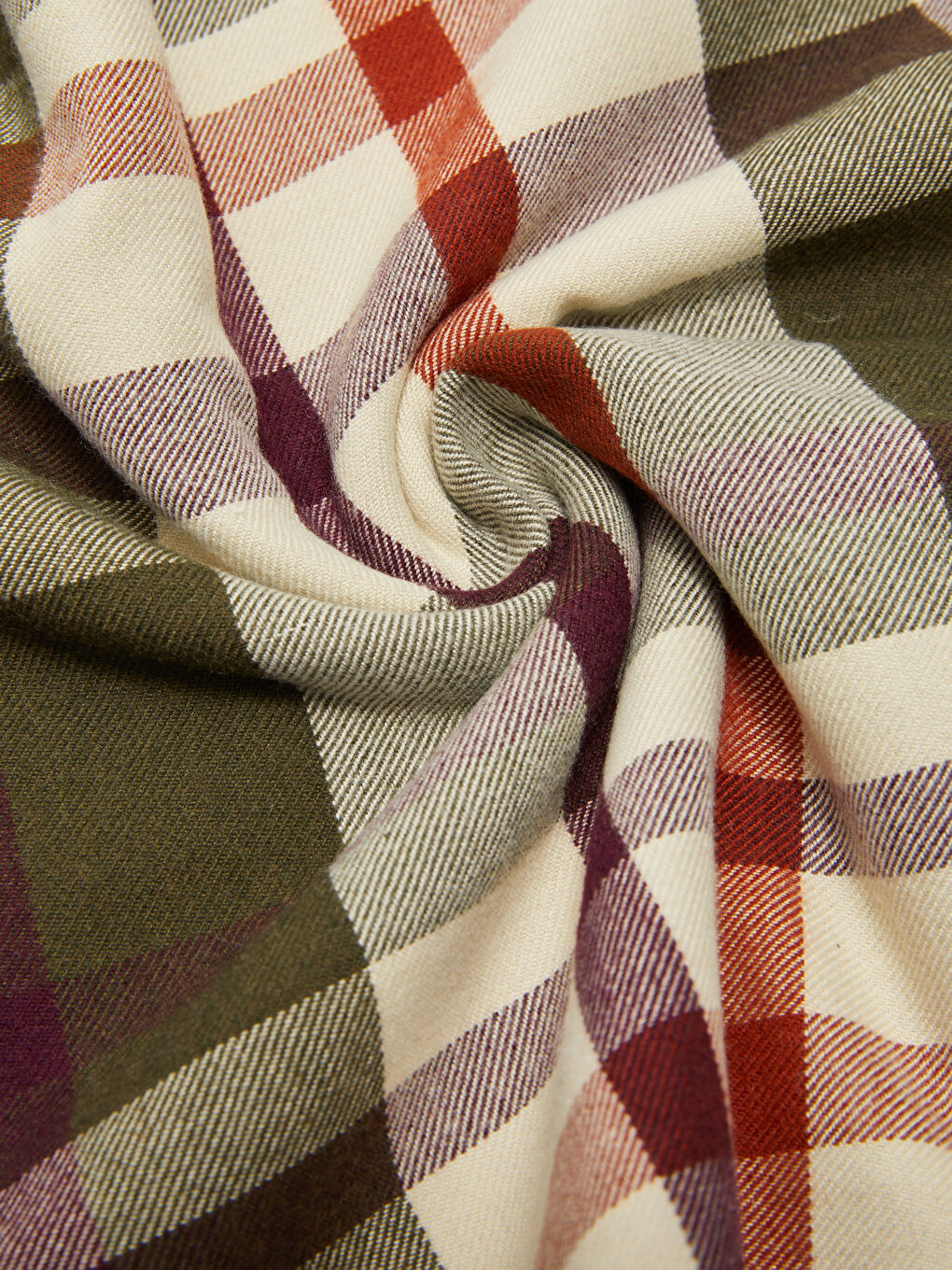 Haki Püskül Detaylı Ekose Erkek Atkı-3