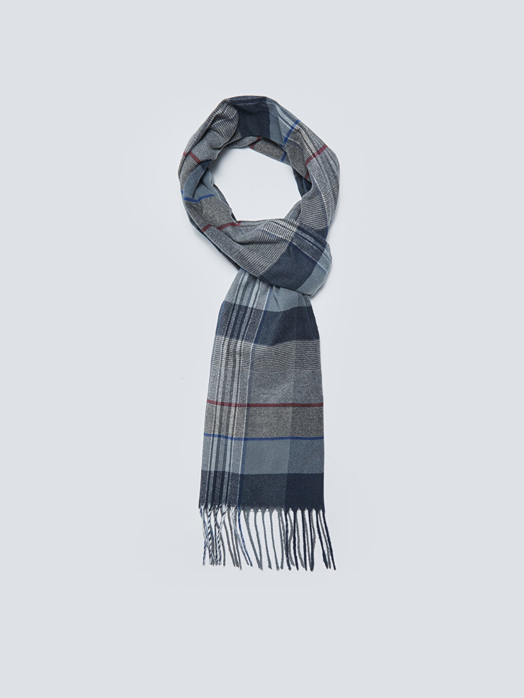 Tassel Detailed Plaid Men's Scarf-2