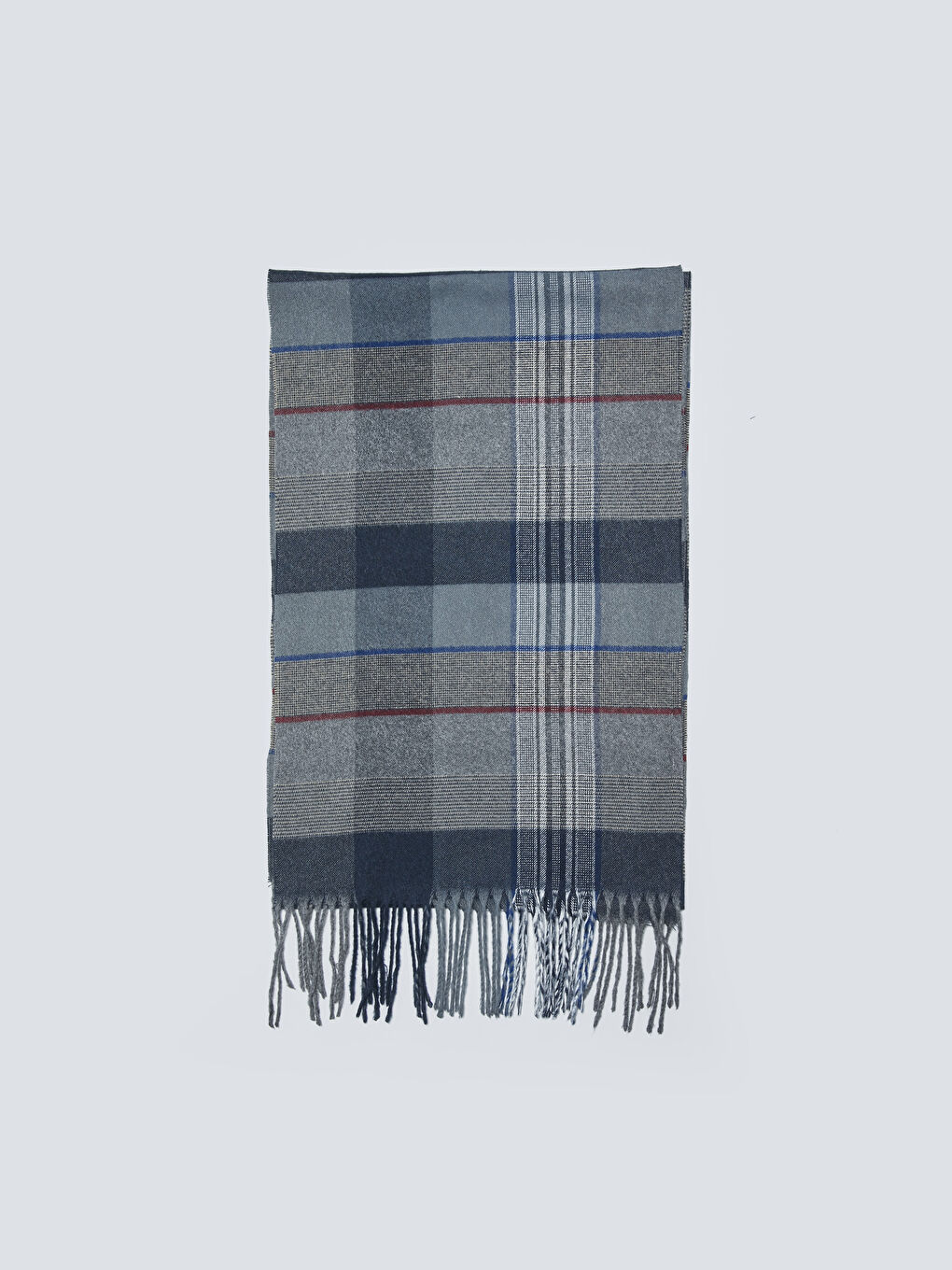 Tassel Detailed Plaid Men's Scarf-3