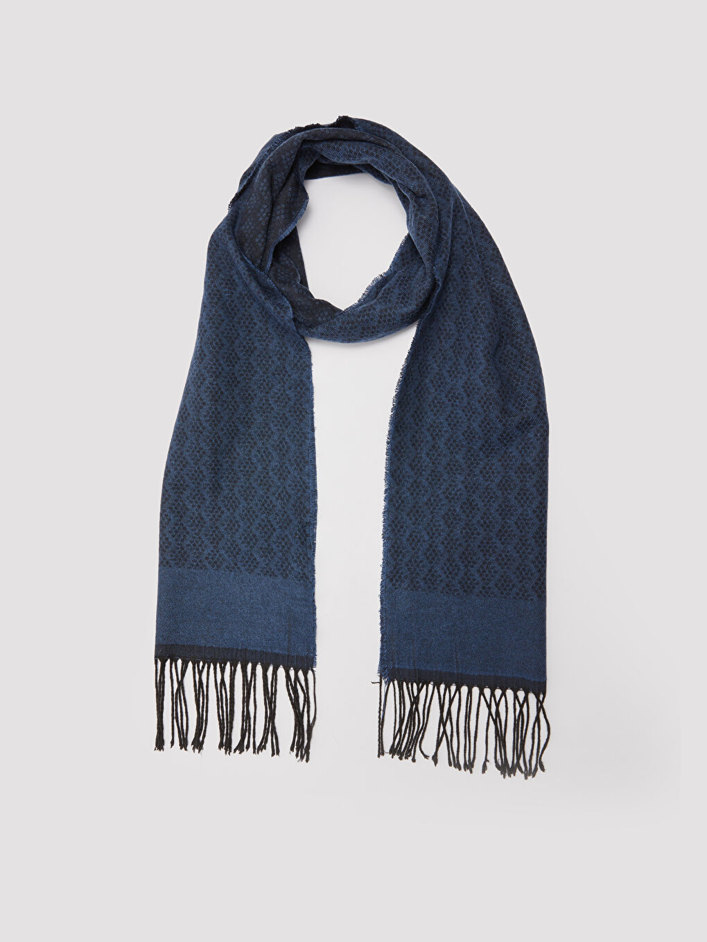 Tassel Detailed Patterned Men's Scarf-1