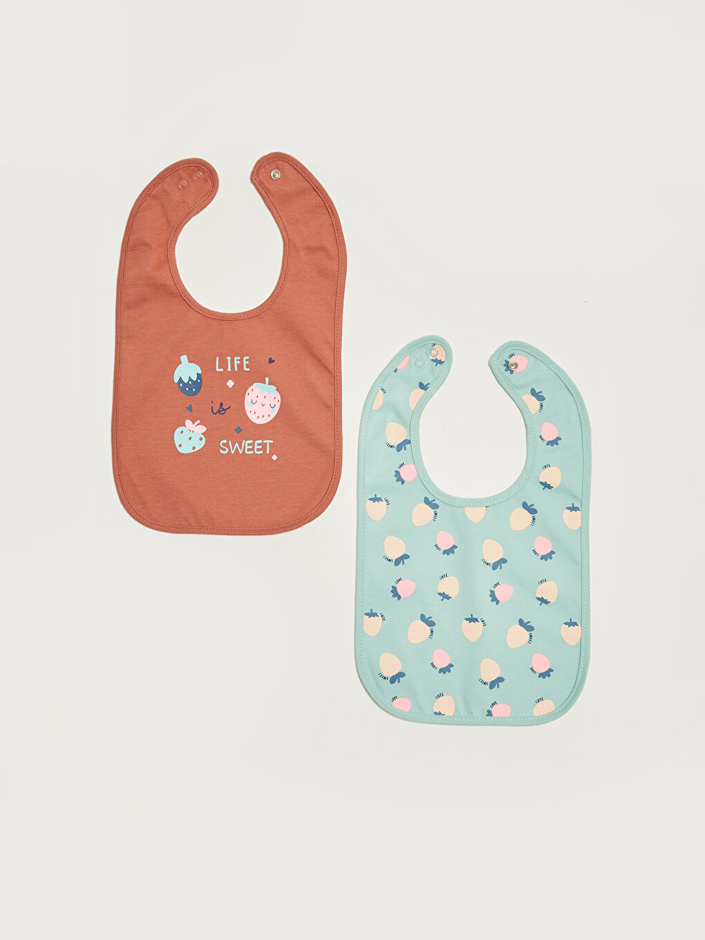 Baskılı Kız Bebek Mama Önlüğü 2'li