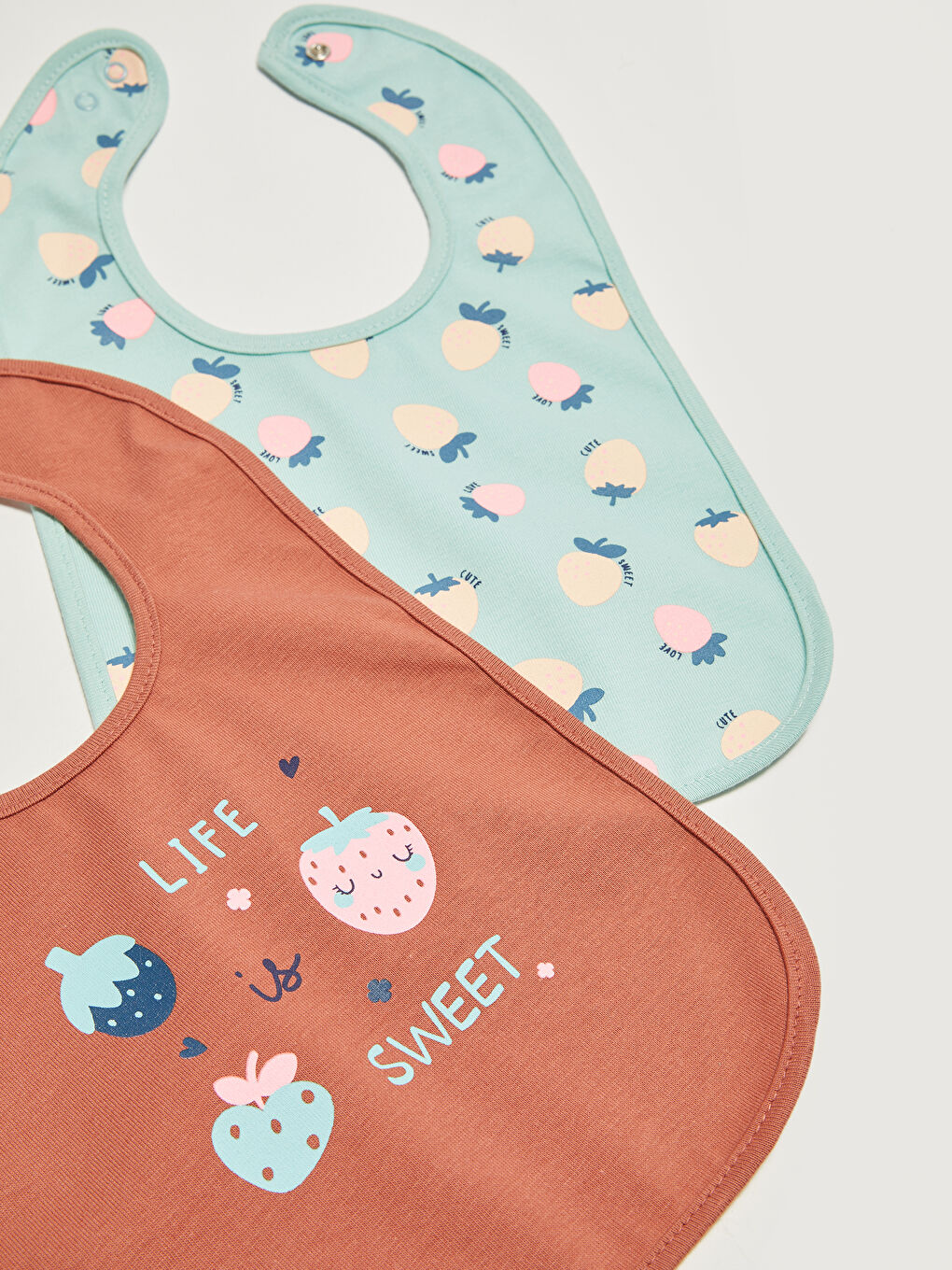 Baskılı Kız Bebek Mama Önlüğü 2'li-1