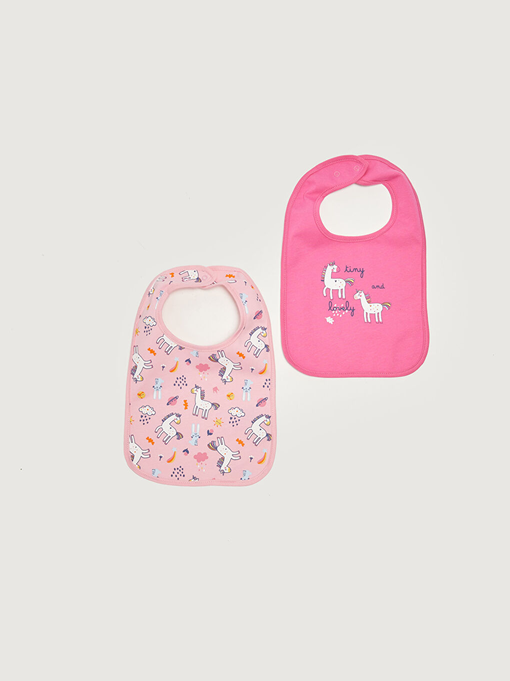 Baskılı Kız Bebek Mama Önlüğü 2'li