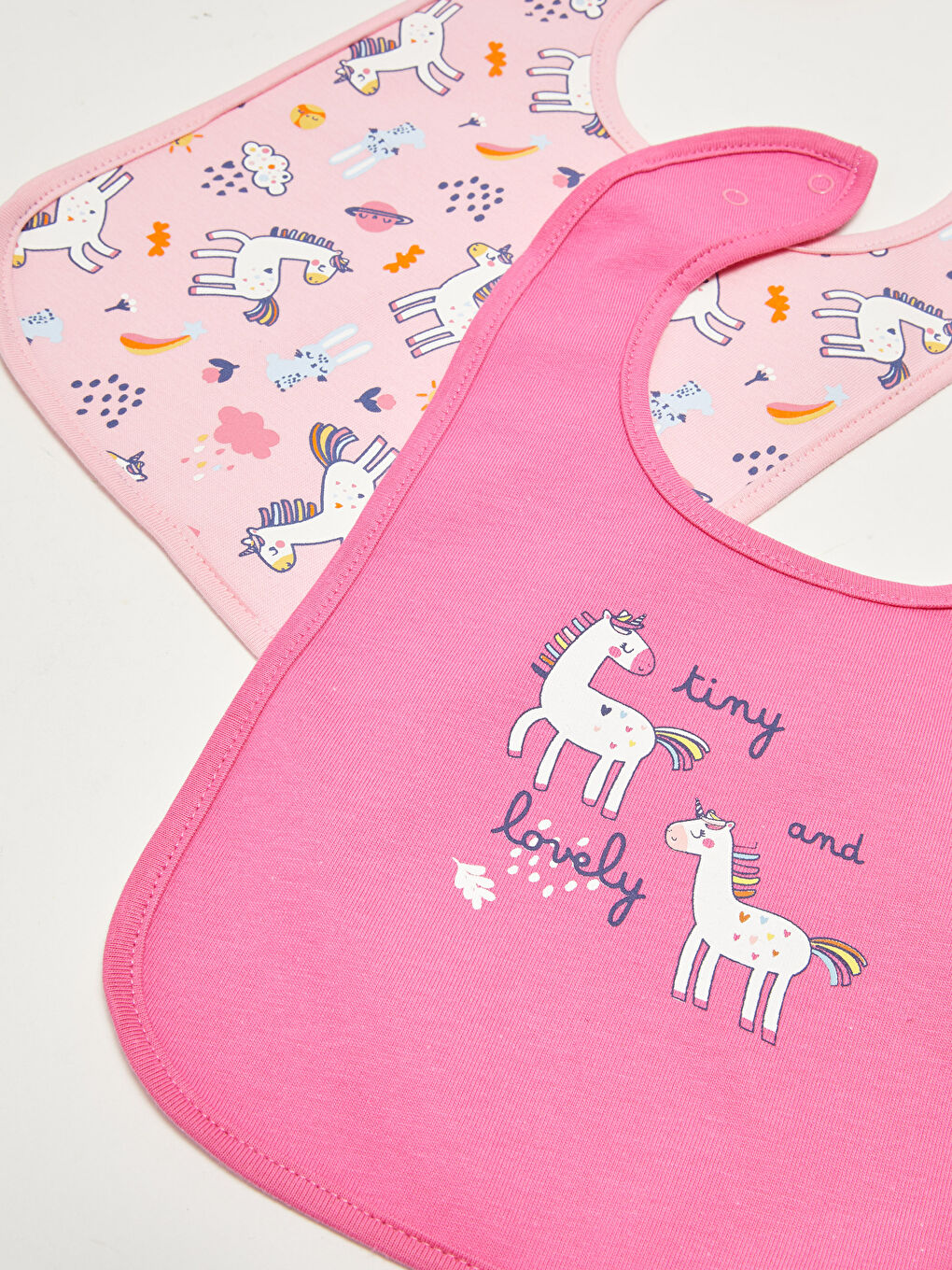 Baskılı Kız Bebek Mama Önlüğü 2'li-1