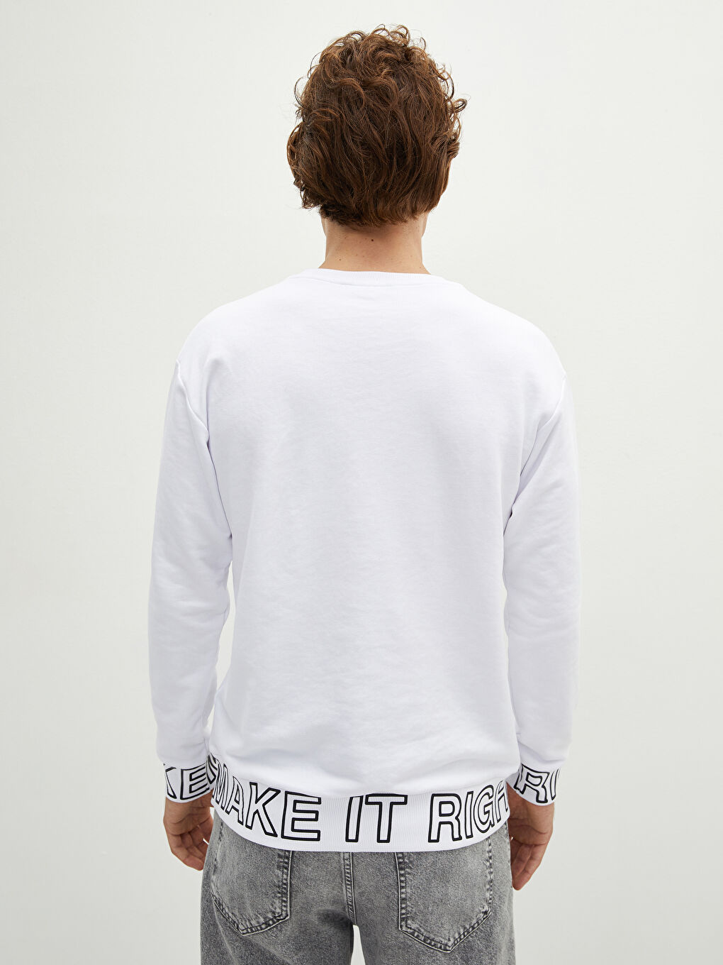 Crew Neck Long Sleeve Printed Men's Sweatshirt-4