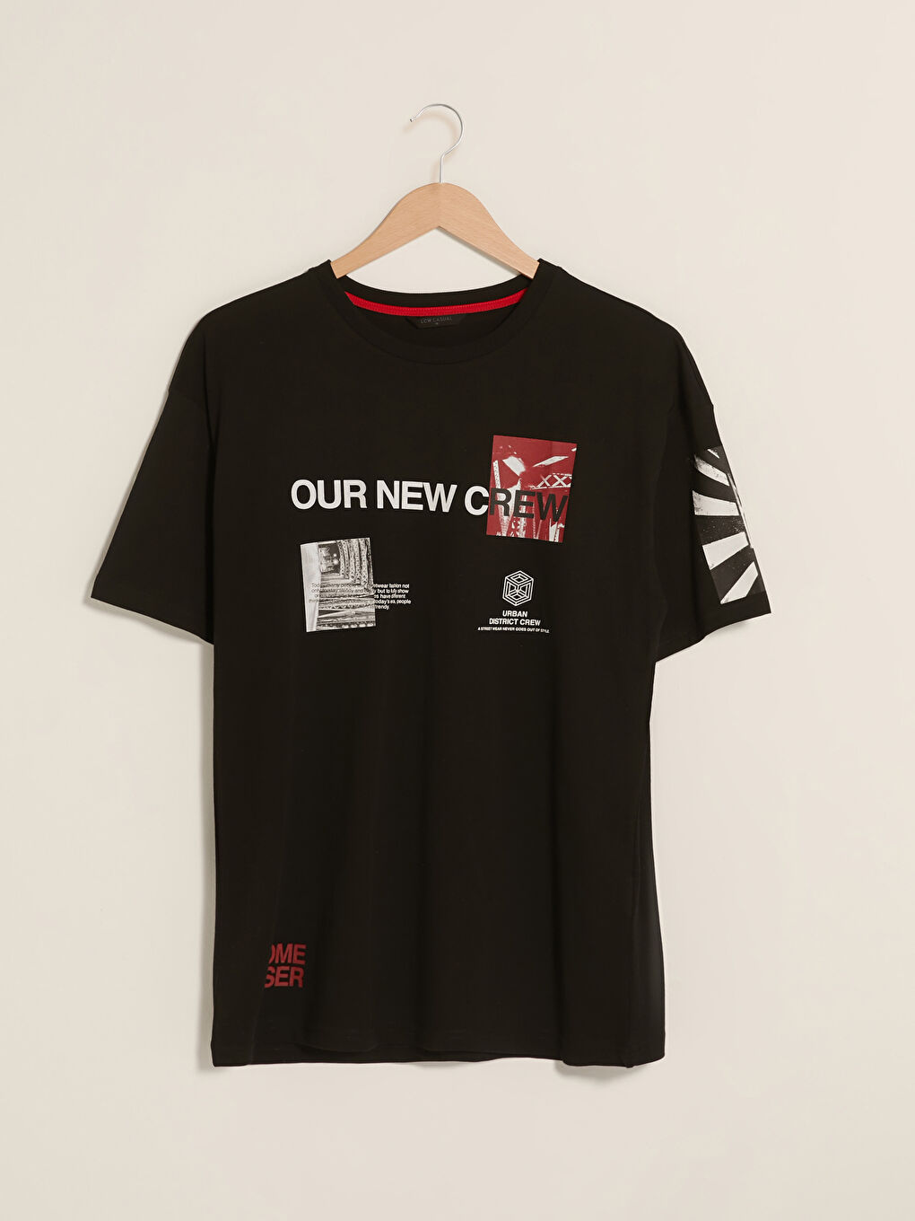 T-shirt pour hommes en coton peigné imprimé à manches courtes et col rond-6