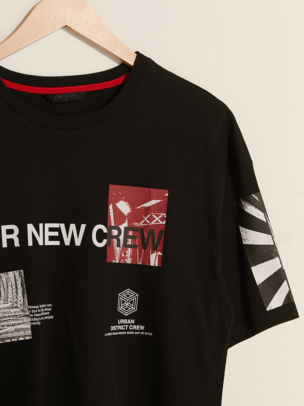 T-shirt pour hommes en coton peigné imprimé à manches courtes et col rond-8