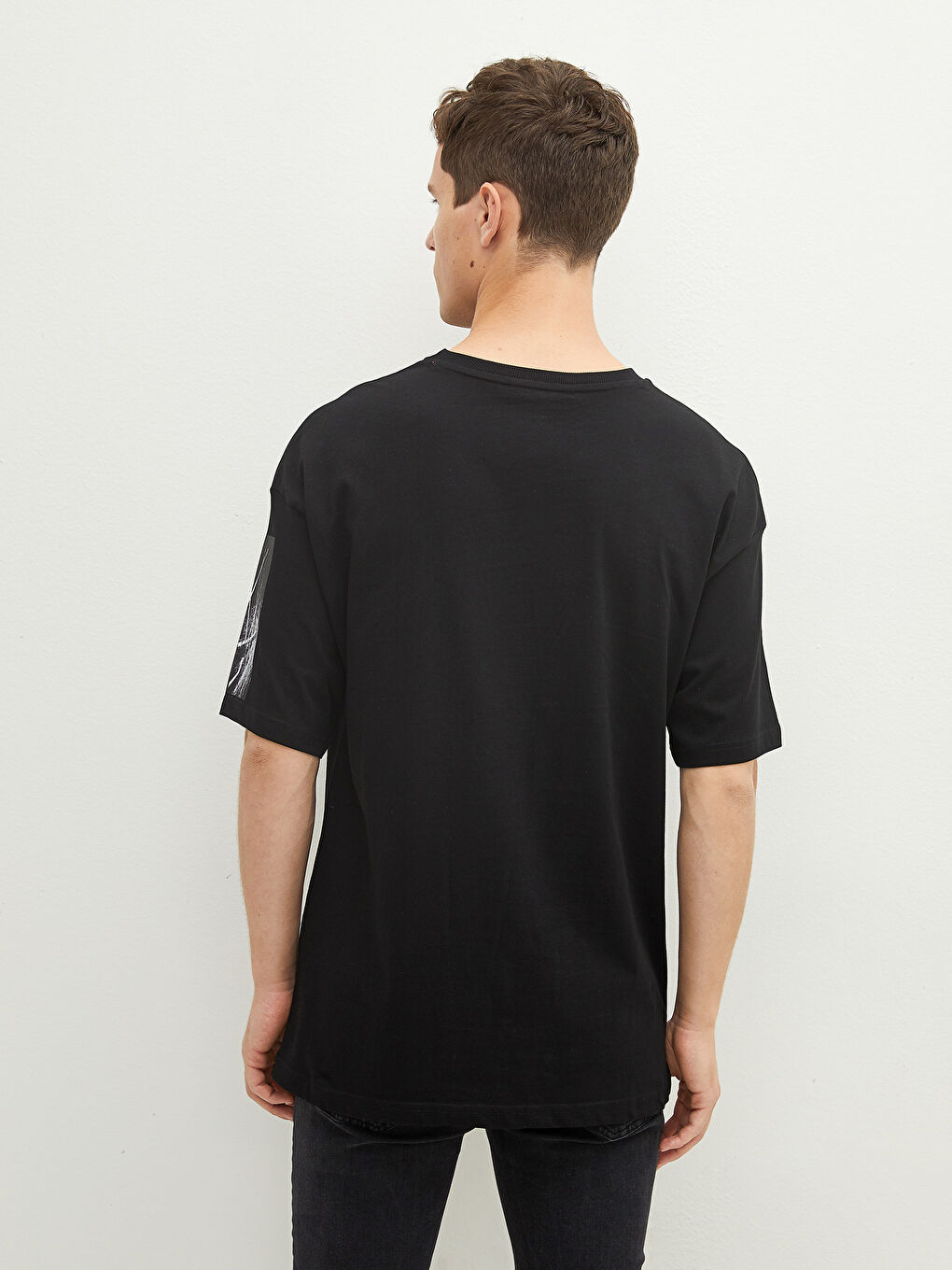 T-shirt pour hommes en coton peigné imprimé à manches courtes et col rond-5