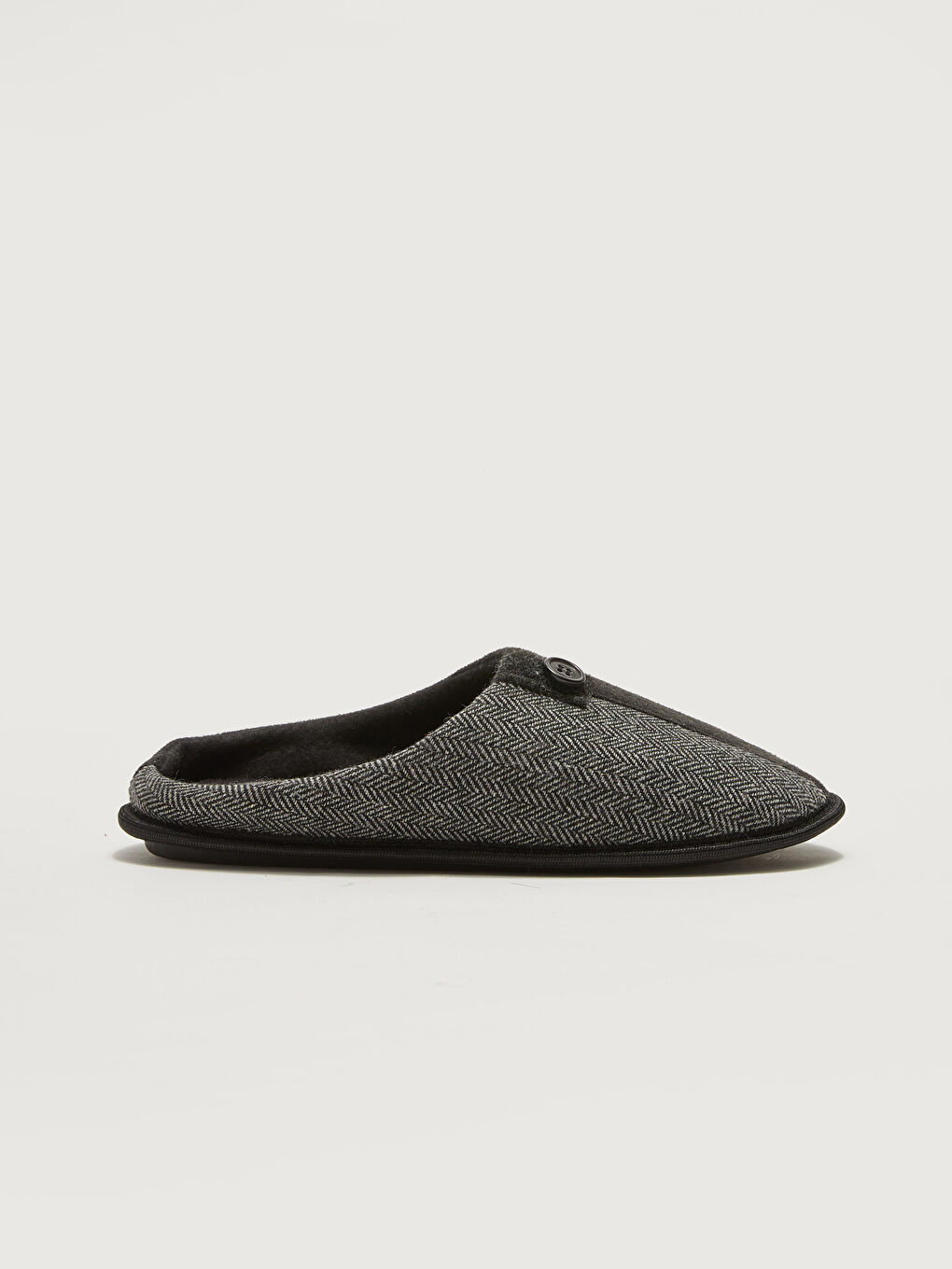 Knitted Lined Closed Front Men's House Slippers-1