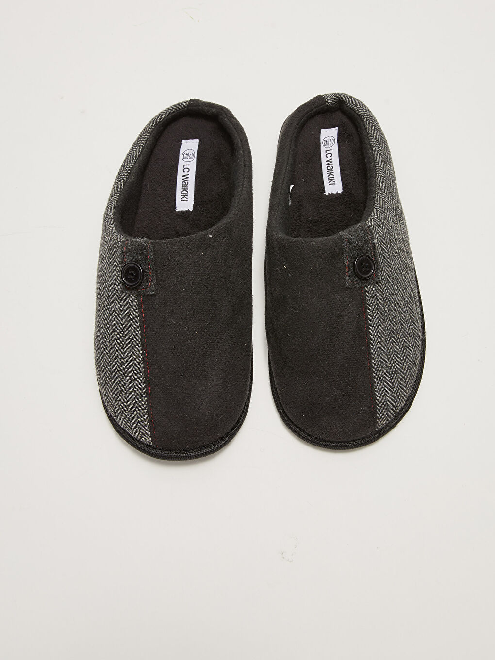 Knitted Lined Closed Front Men's House Slippers-2