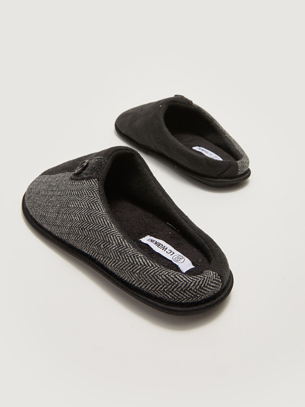 Knitted Lined Closed Front Men's House Slippers-4