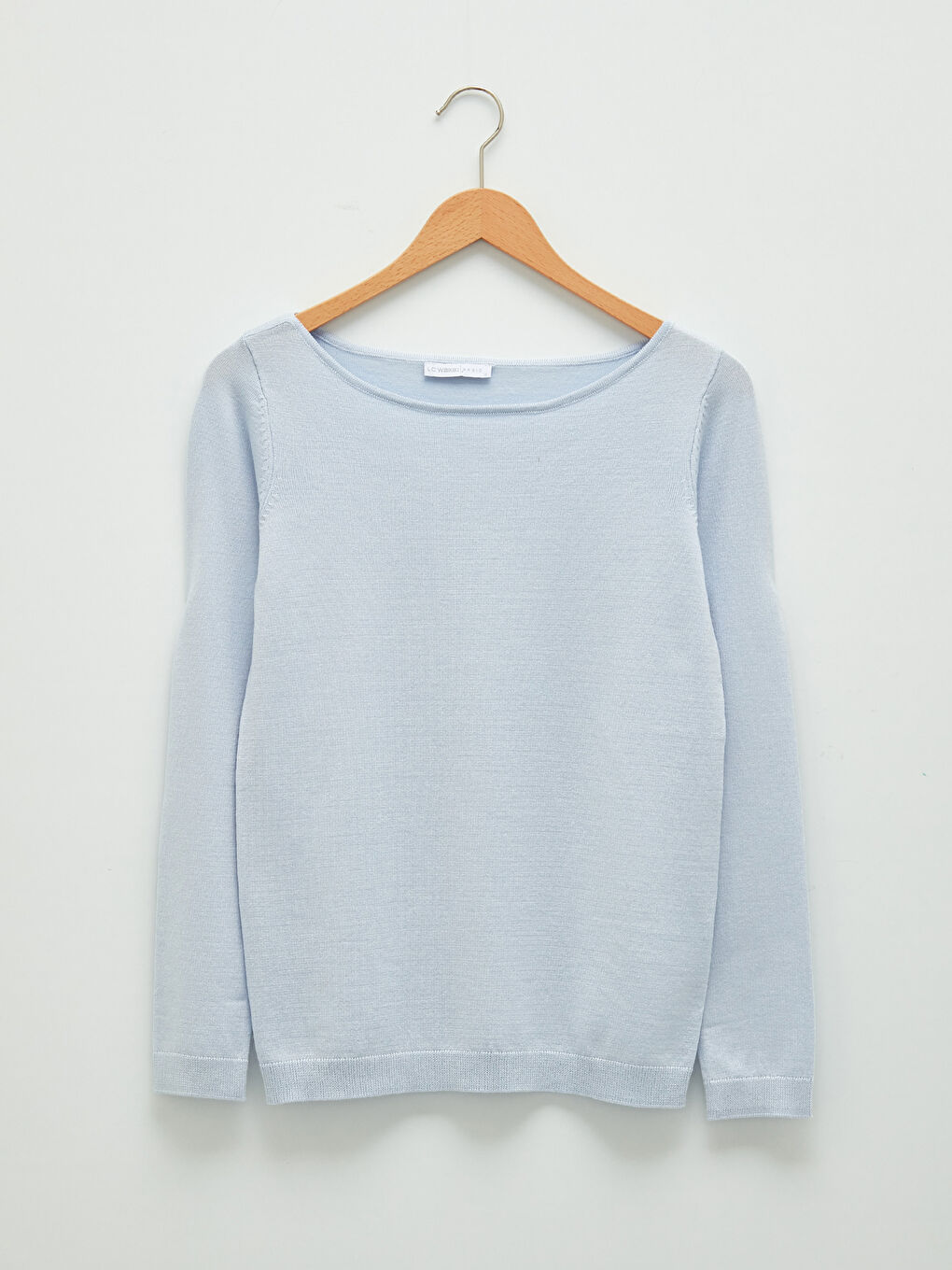 LCWAIKIKI Basic Slash Neck Plain Long Sleeve Women's Knitwear Sweater -W14947Z8-G2B