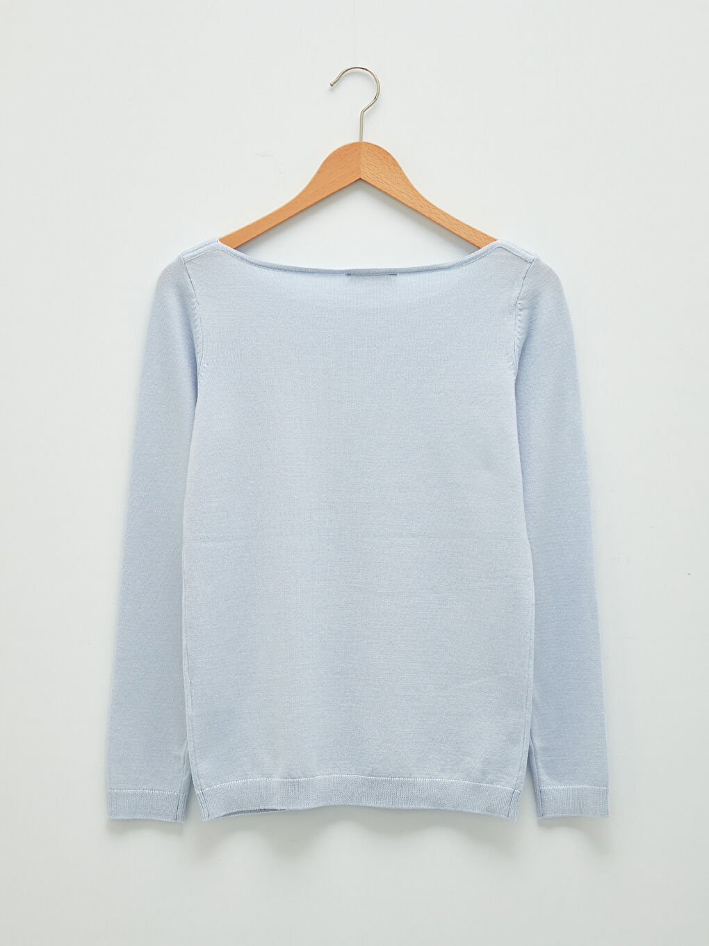 LCWAIKIKI Basic Slash Neck Plain Long Sleeve Women's Knitwear Sweater -W14947Z8-G2B