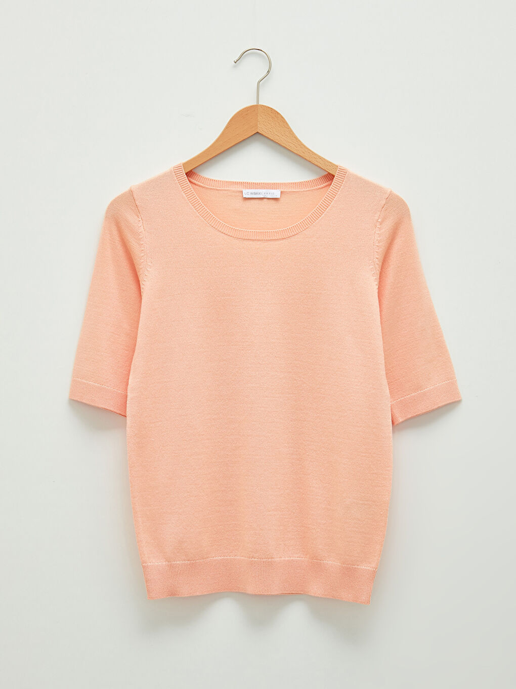 LCWAIKIKI Basic Crew Neck Plain Short Sleeve Women's Knitwear Sweater -W14949Z8-G0E