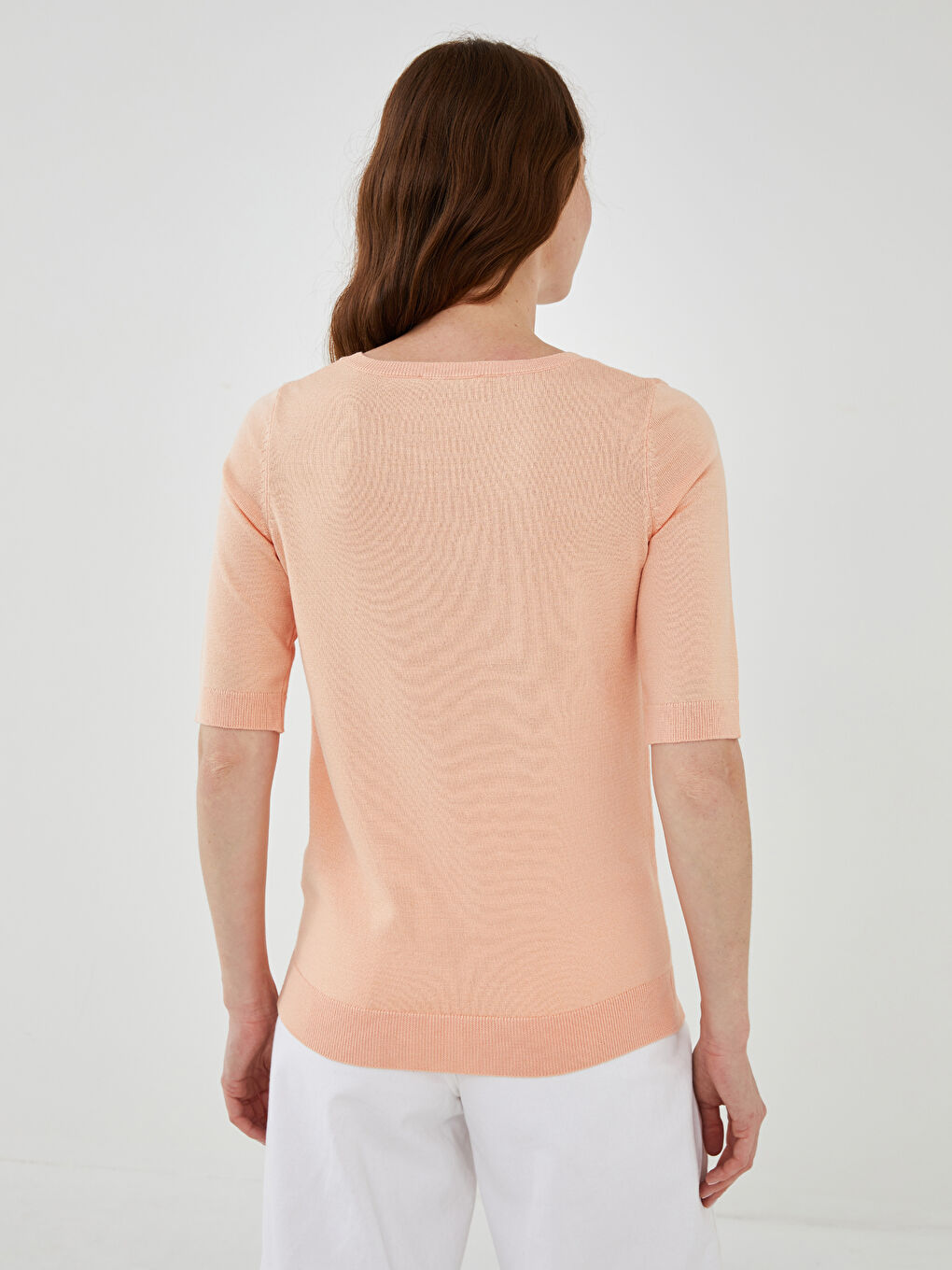 LCWAIKIKI Basic Crew Neck Plain Short Sleeve Women's Knitwear Sweater -W14949Z8-G0E