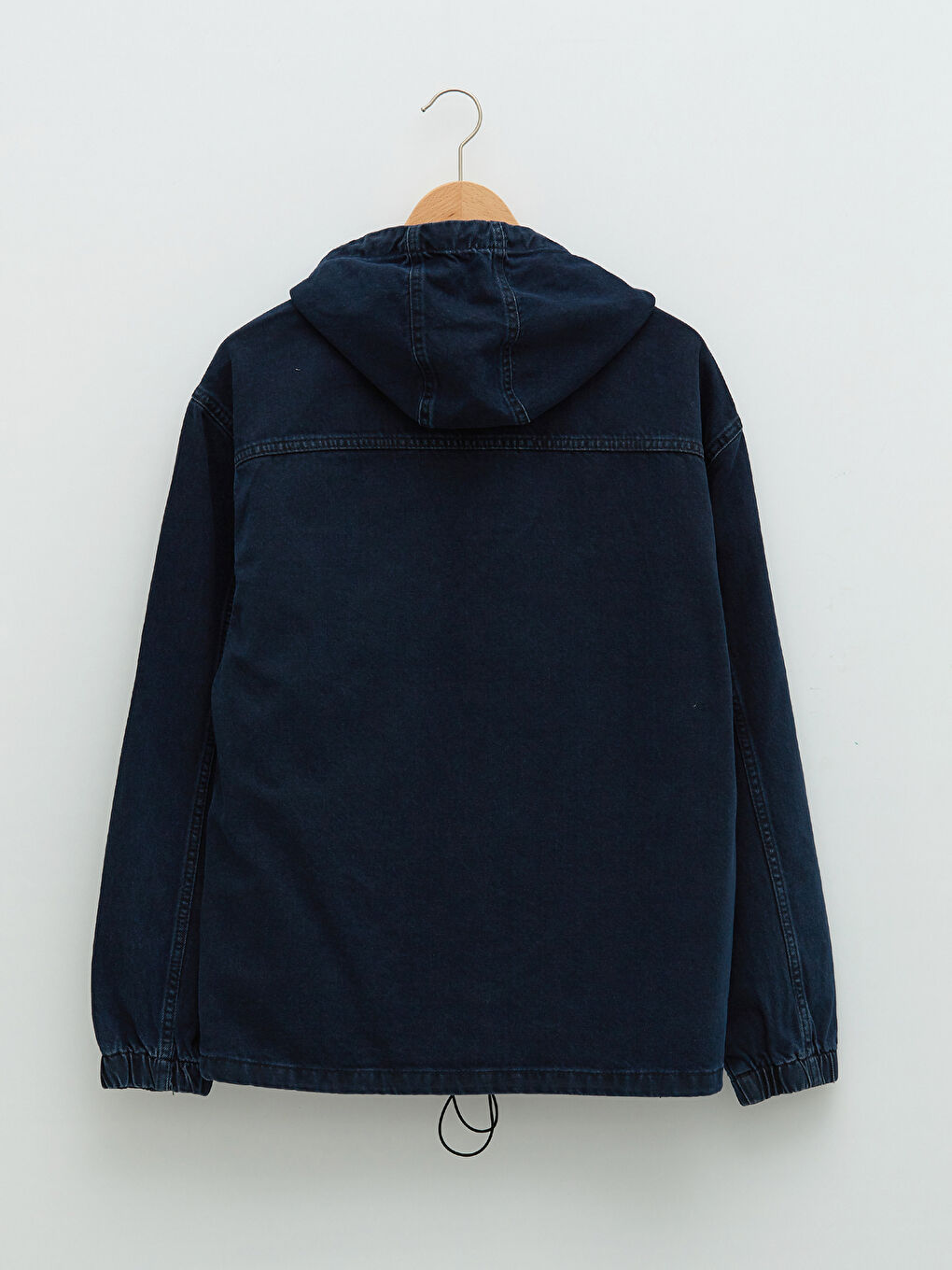 جاكيت جينز للرجال بمقاس مريح مزود بغطاء رأس-6