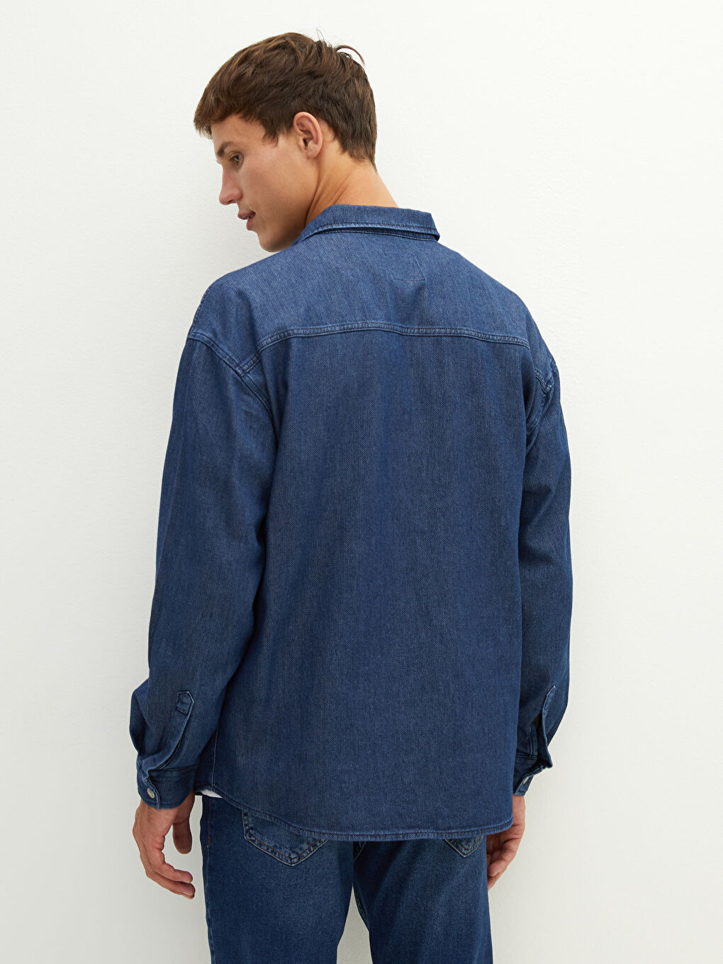 XSIDE Oversize Langarm Herren Jeanshemd -W14954Z8-309