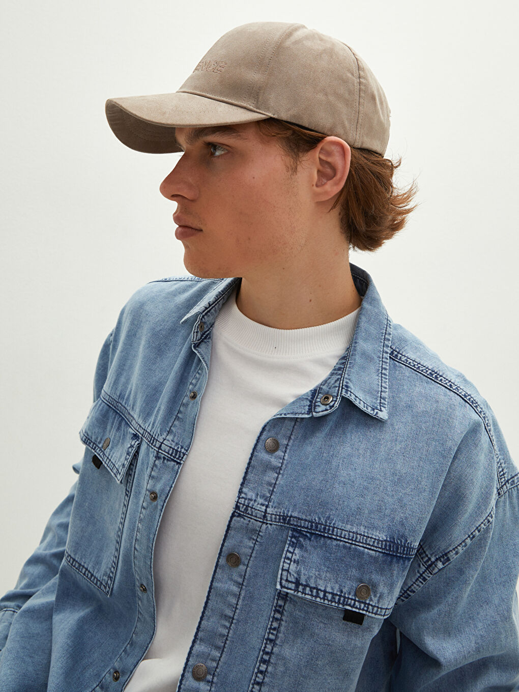 Джинсовая Рубашка Мужская Оверсайз С Длинным Рукавом-4