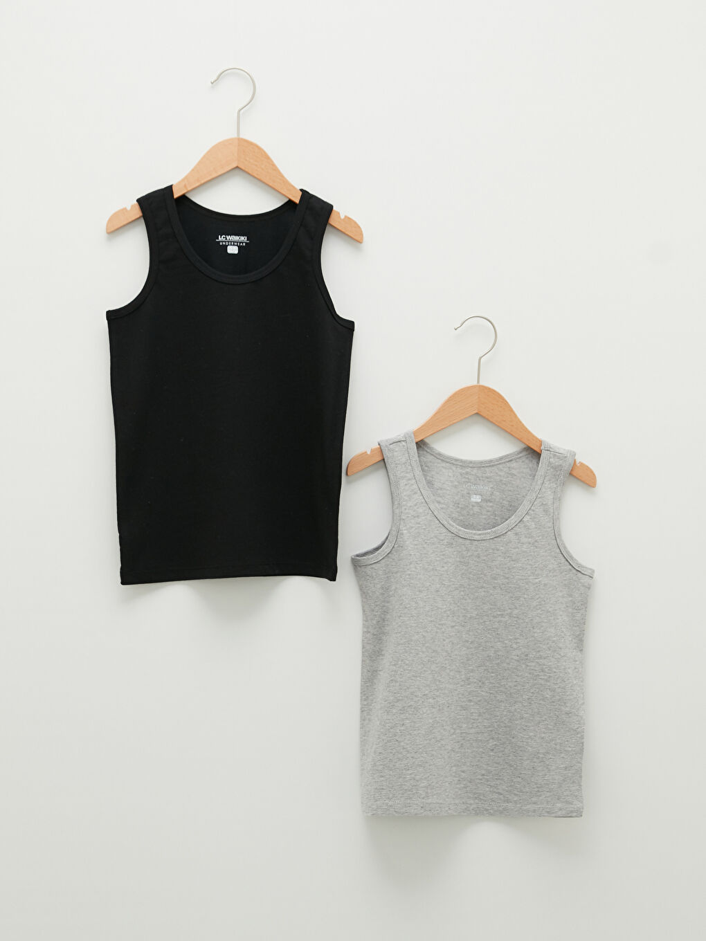 Siyah Bisiklet Yaka Basic Pamuklu Erkek Çocuk Atlet 2'li