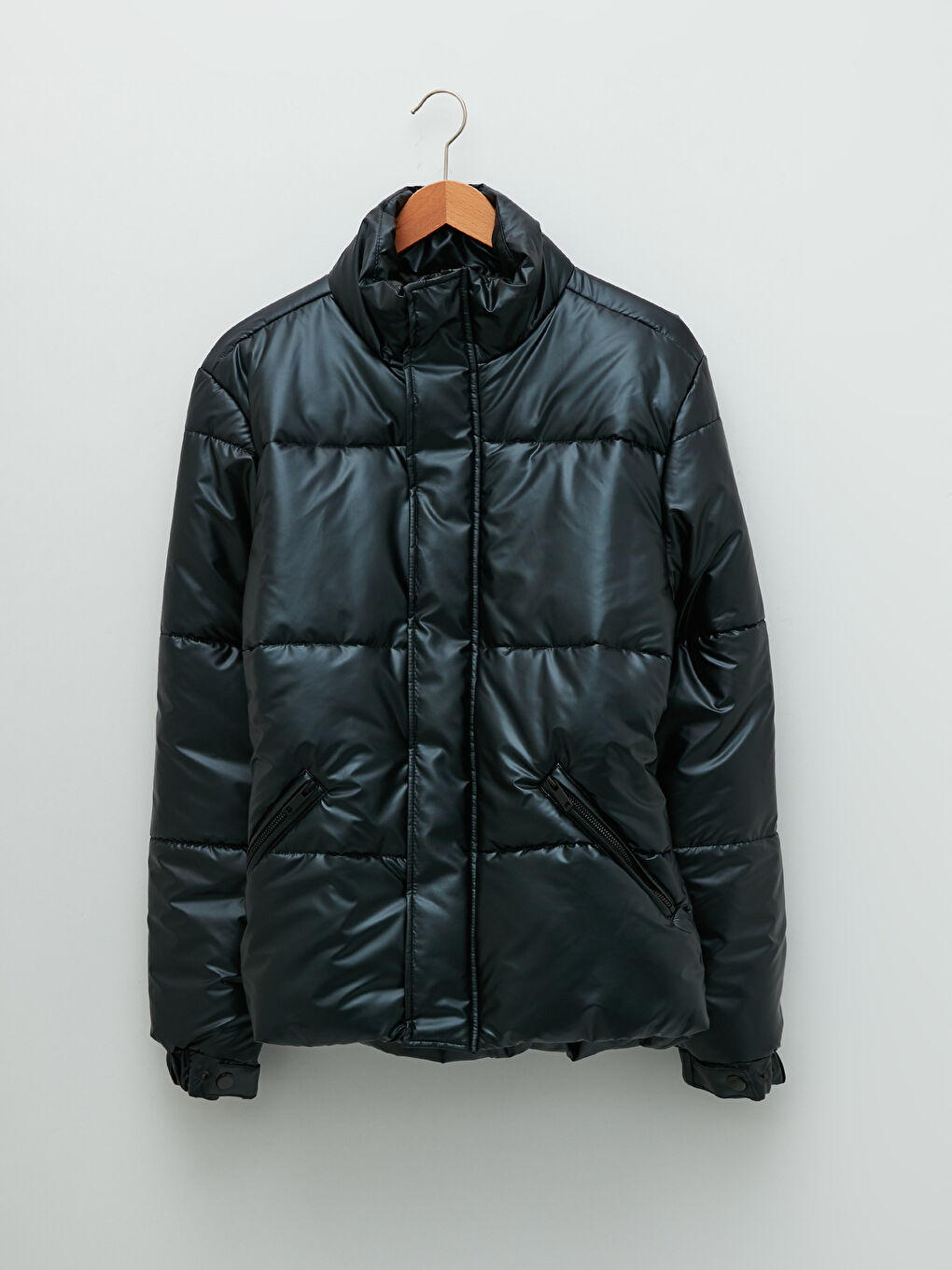 Palton Matlasată Slim Fit cu Guler Tip Pâlnie pentru Bărbați-6