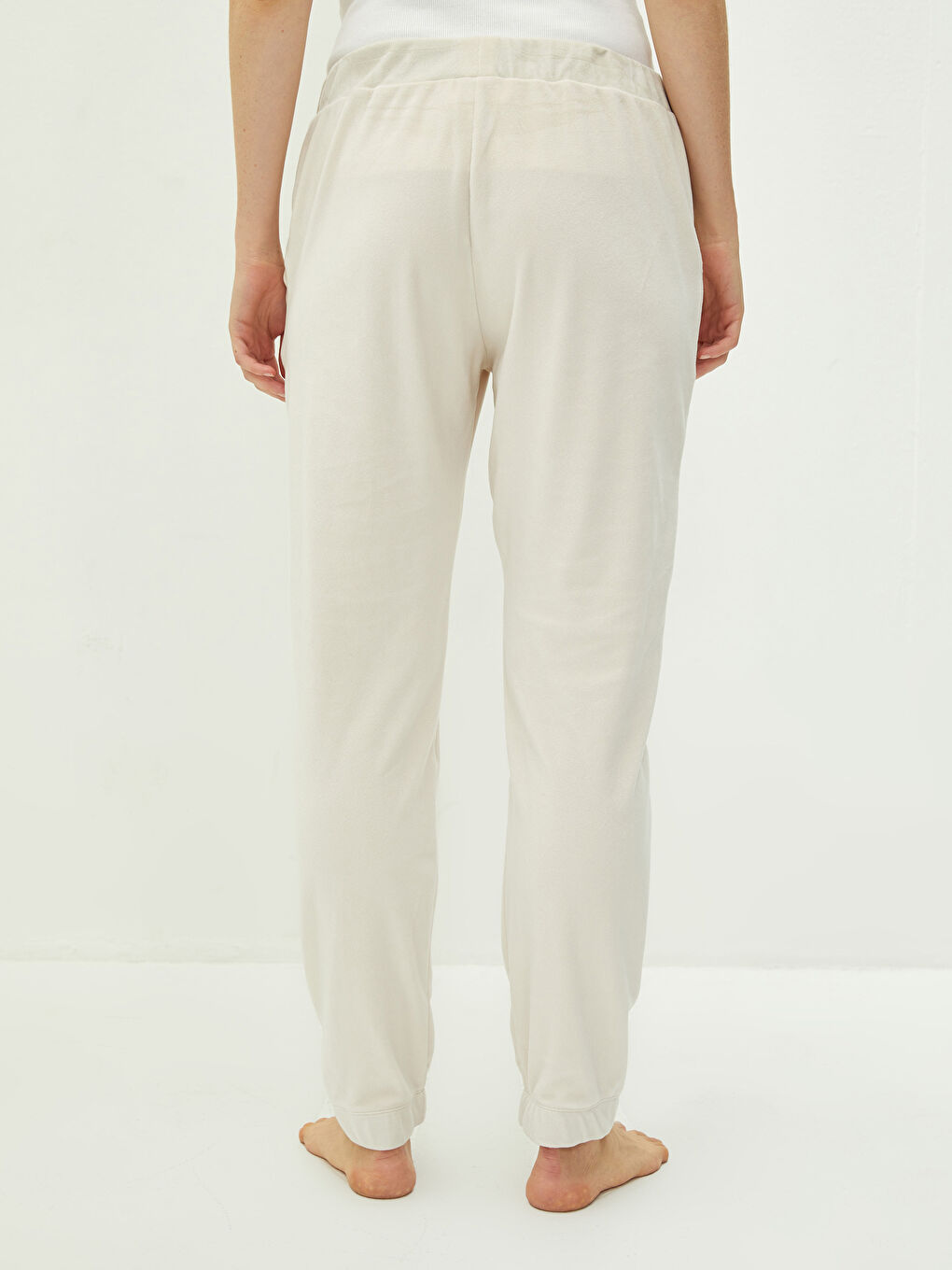 Beli Lastikli Düz Cep Detaylı Kadın Pijama Alt-4