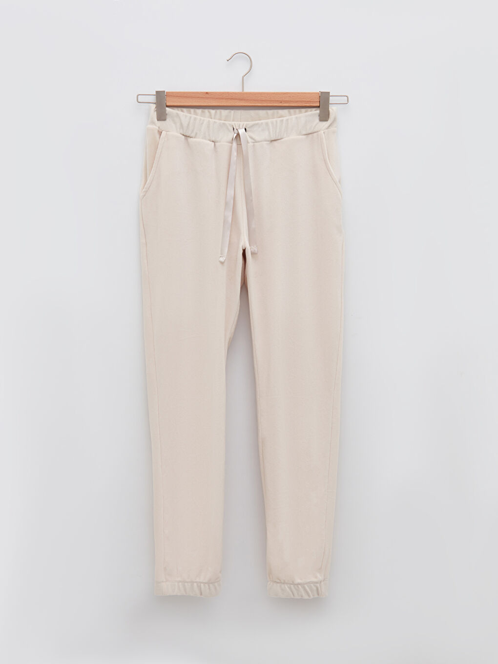 Beli Lastikli Düz Cep Detaylı Kadın Pijama Alt-5