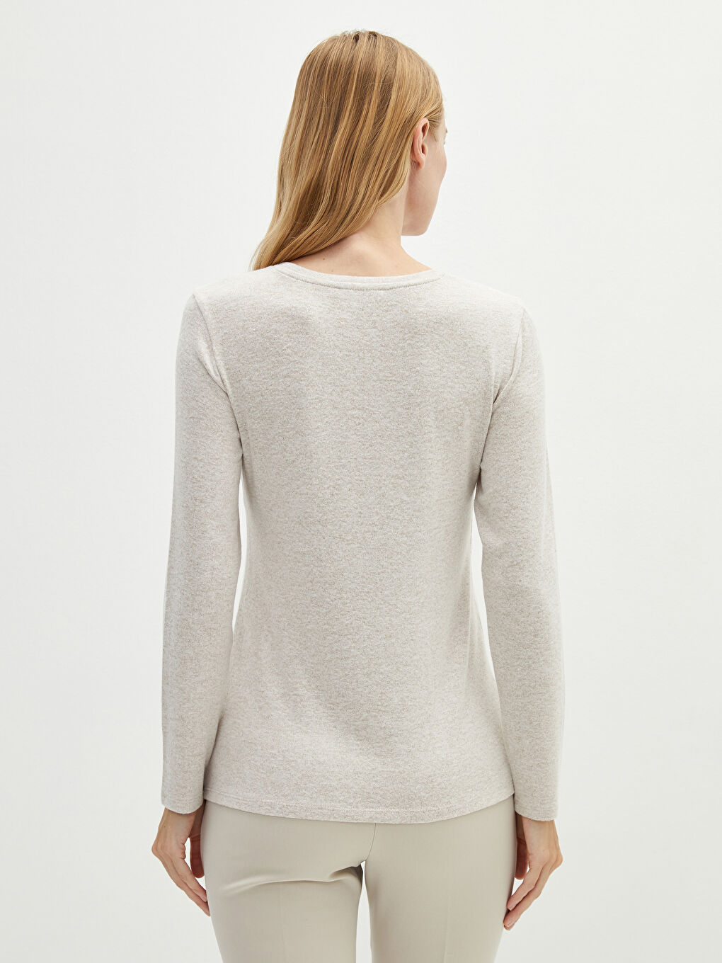 LCWAIKIKI Basic Crew Neck Plain Long Sleeve Women's T-Shirt -W14995Z8-DCY