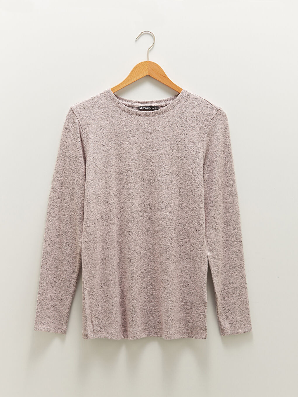 تيشيرت كم طويل سادة بياقة دائرية للسيدات-5