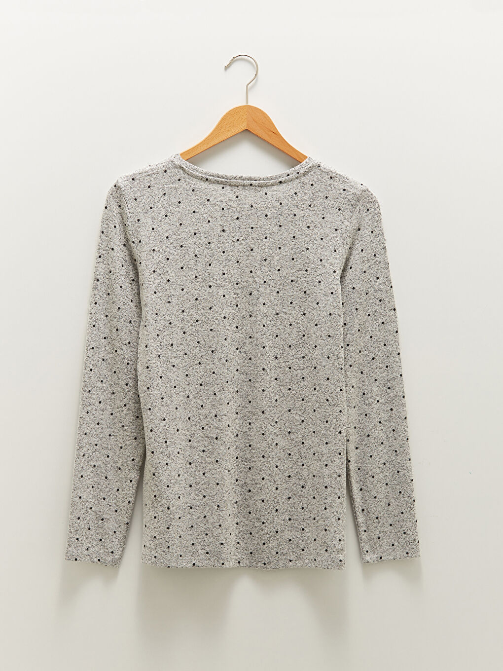 Crew Neck Polka Dot Long Sleeve Women's T-shirt-6