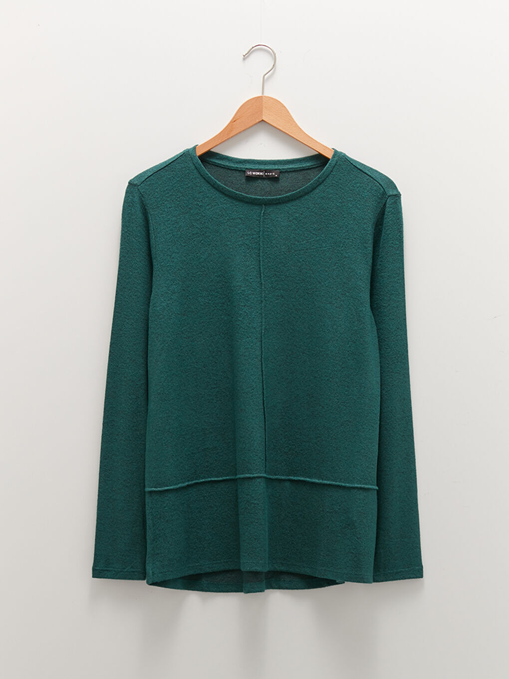 Crew Neck Plain Long Sleeve Women's T-Shirt-5