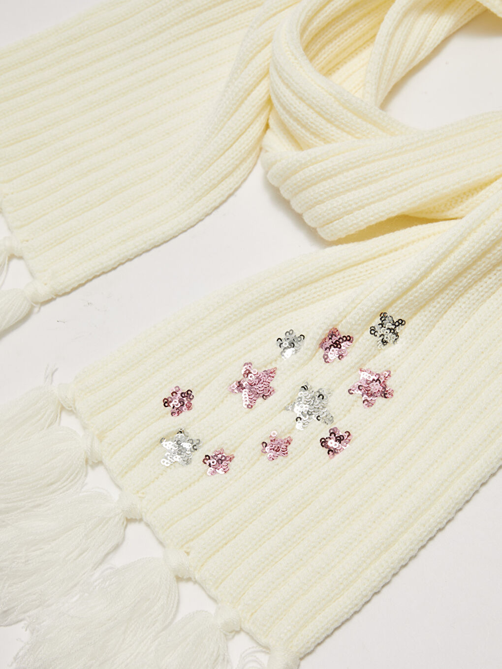 LCW ACCESSORIES Mädchen Bestickter Strickschal und Baskenmütze -W15020Z4-D3W