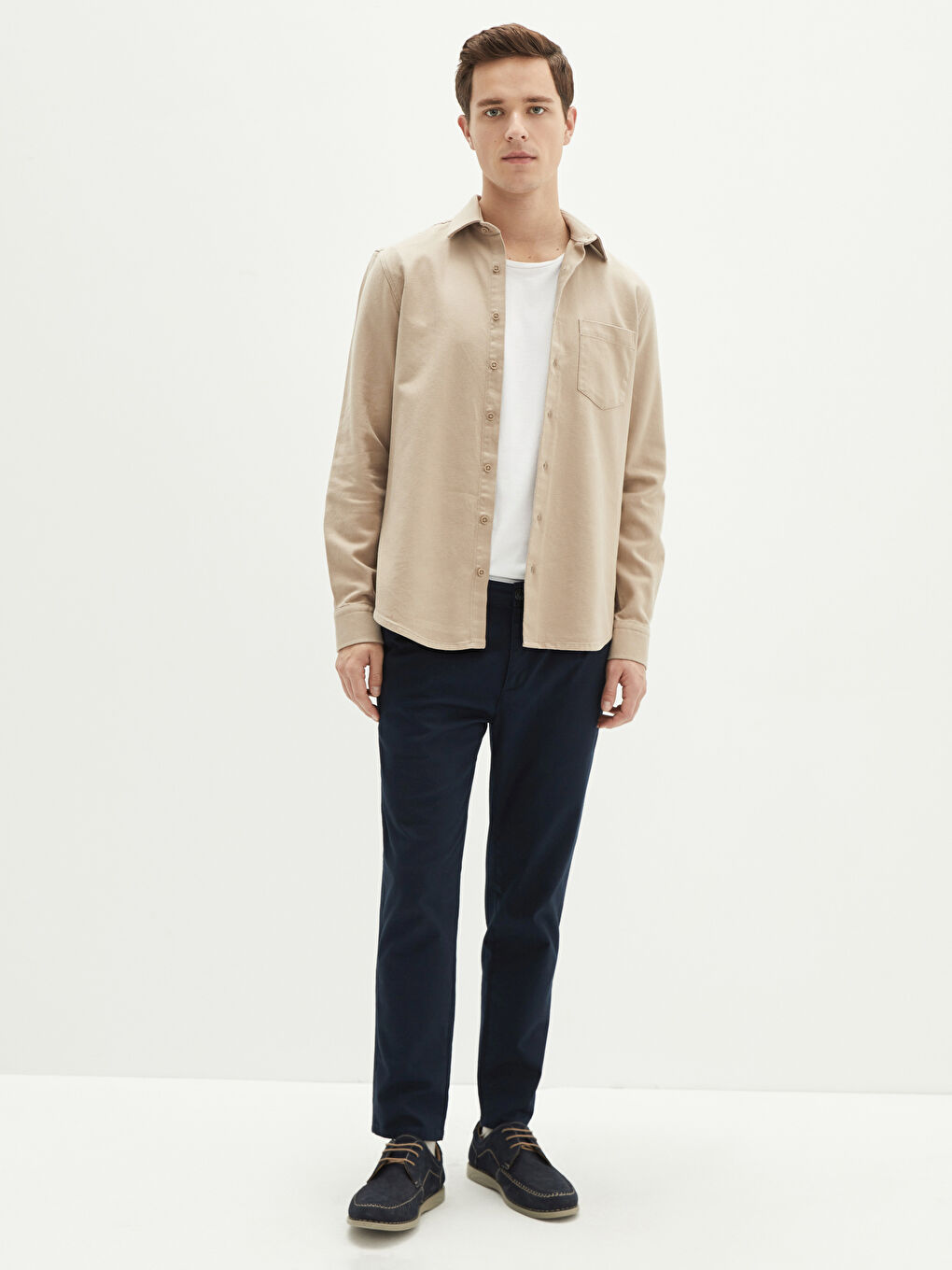 LCWAIKIKI Basic Regular Fit Long Sleeve Gabardine Men's Shirt -W15034Z8-RSG