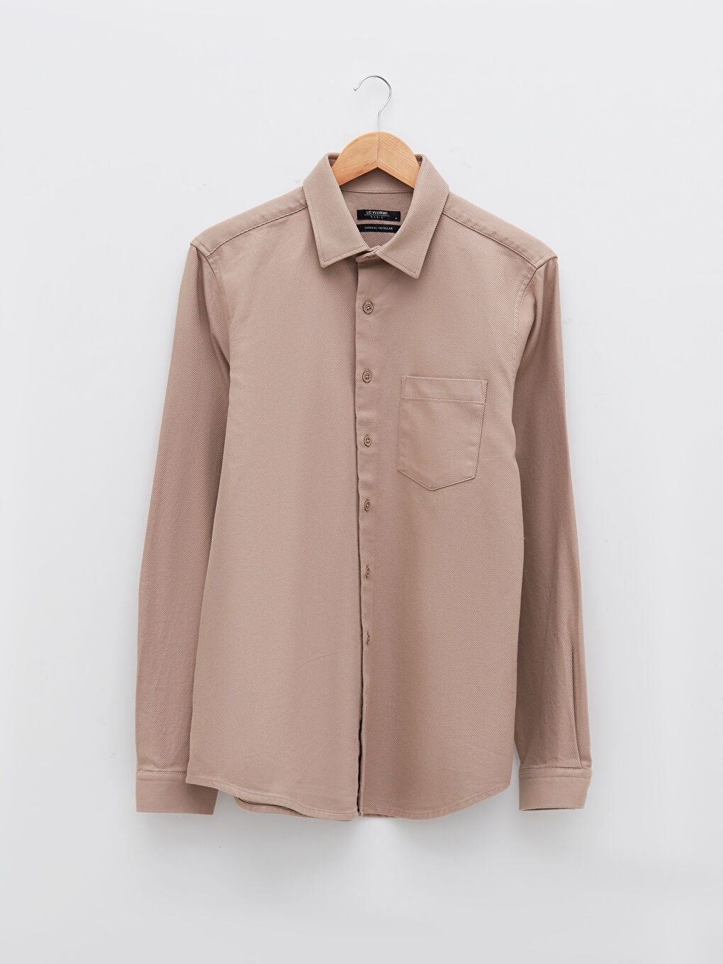 LCWAIKIKI Basic Regular Fit Long Sleeve Gabardine Men's Shirt -W15034Z8-RSG