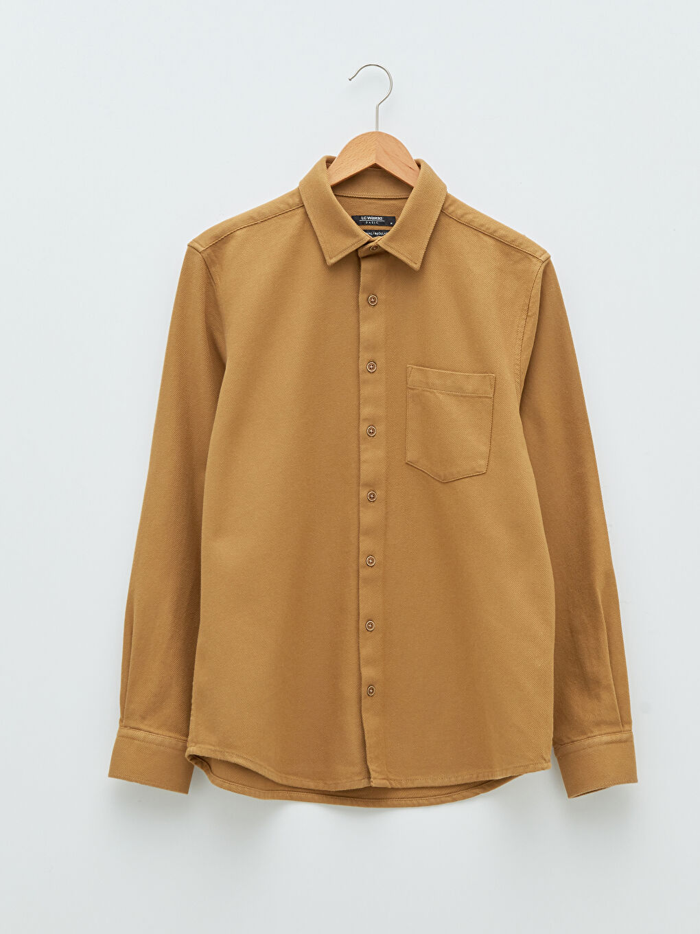 LCWAIKIKI Basic Regular Fit Long Sleeve Gabardine Men's Shirt -W15034Z8-T8W