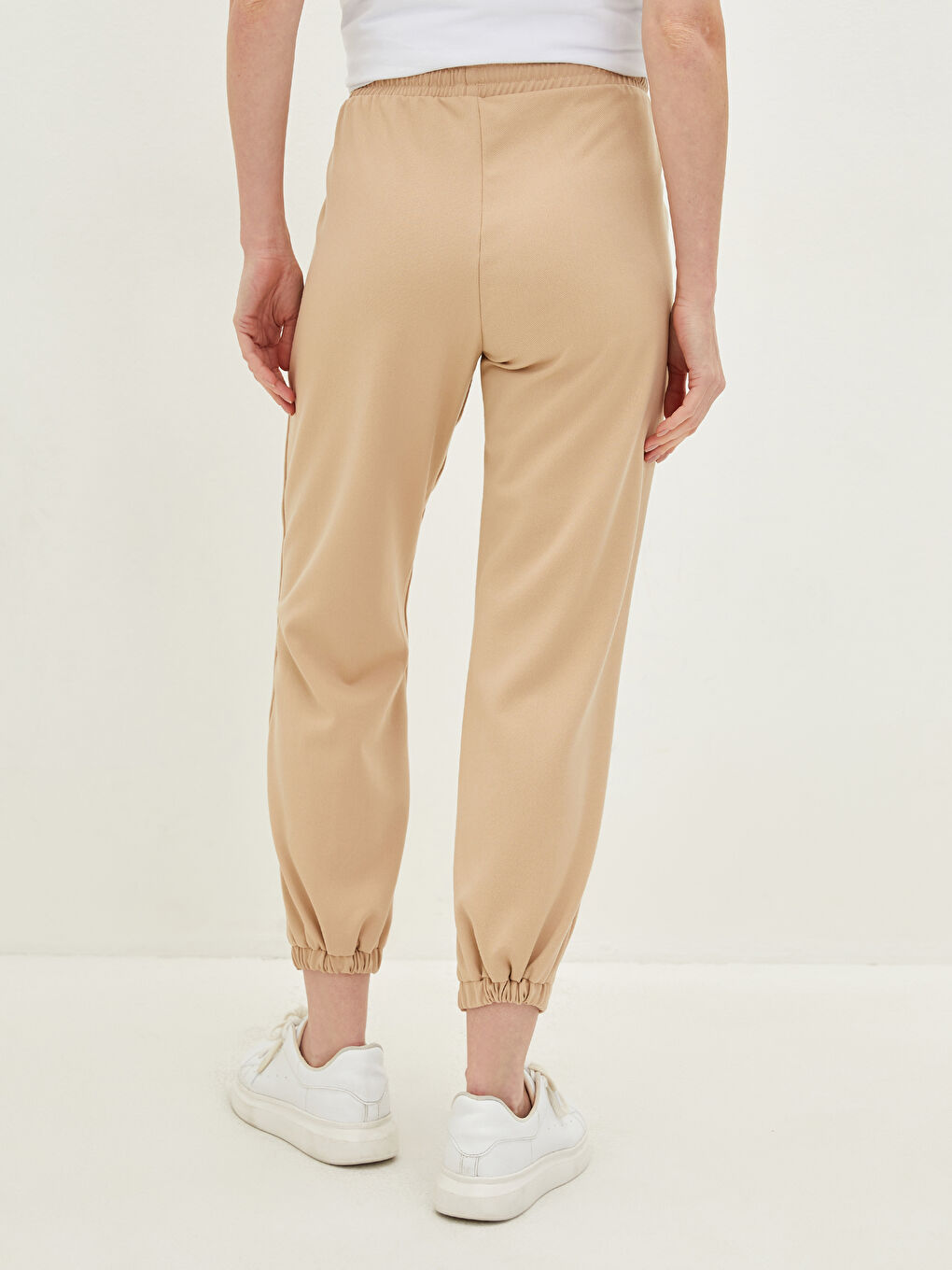 Elastic Waist Straight Pocket Detailed Gabardine Maternity Harem Pants-7