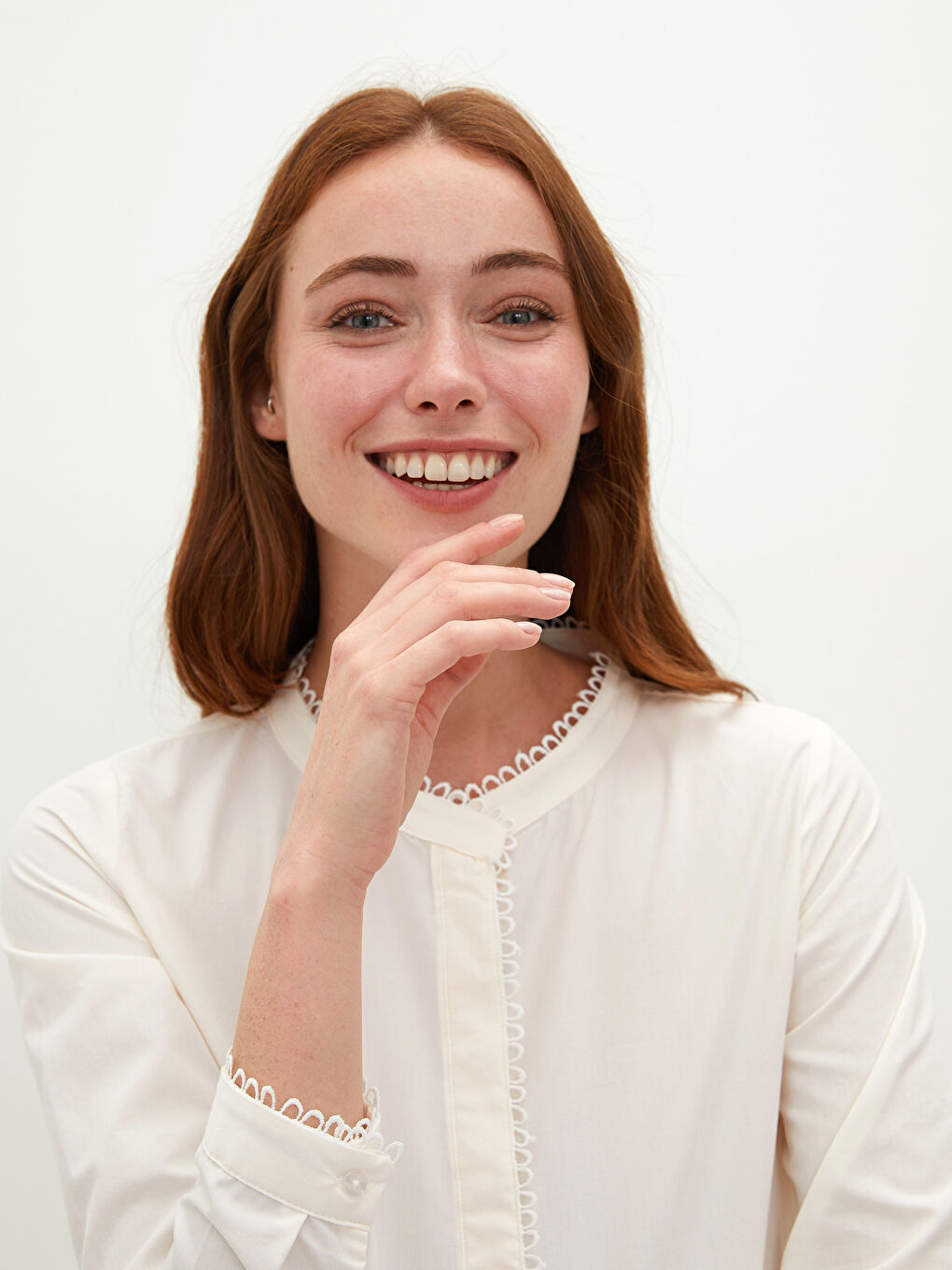 ياقة مندرين كم طويل قماش بوبلين سترة حمل-3