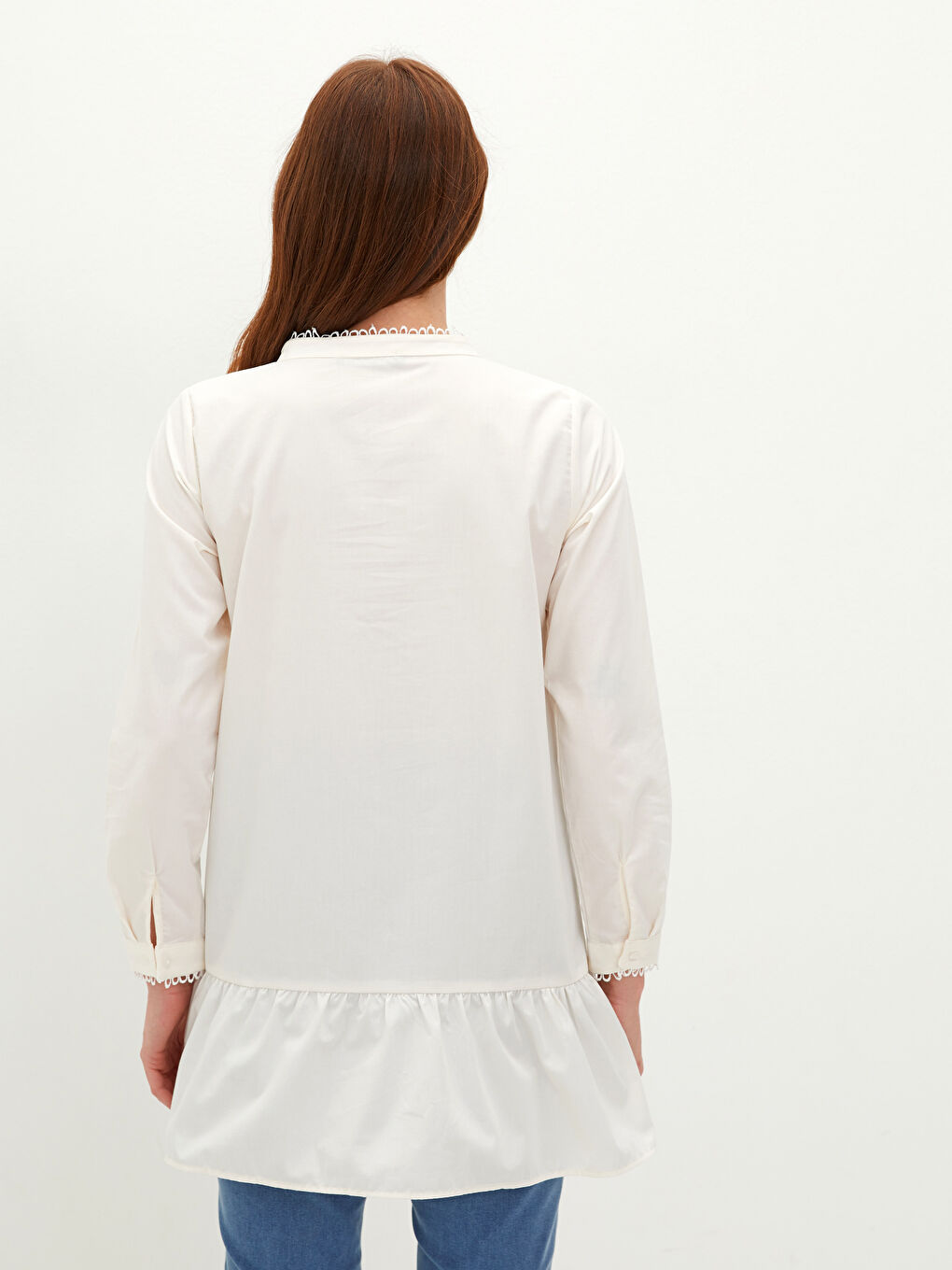 ياقة مندرين كم طويل قماش بوبلين سترة حمل-5