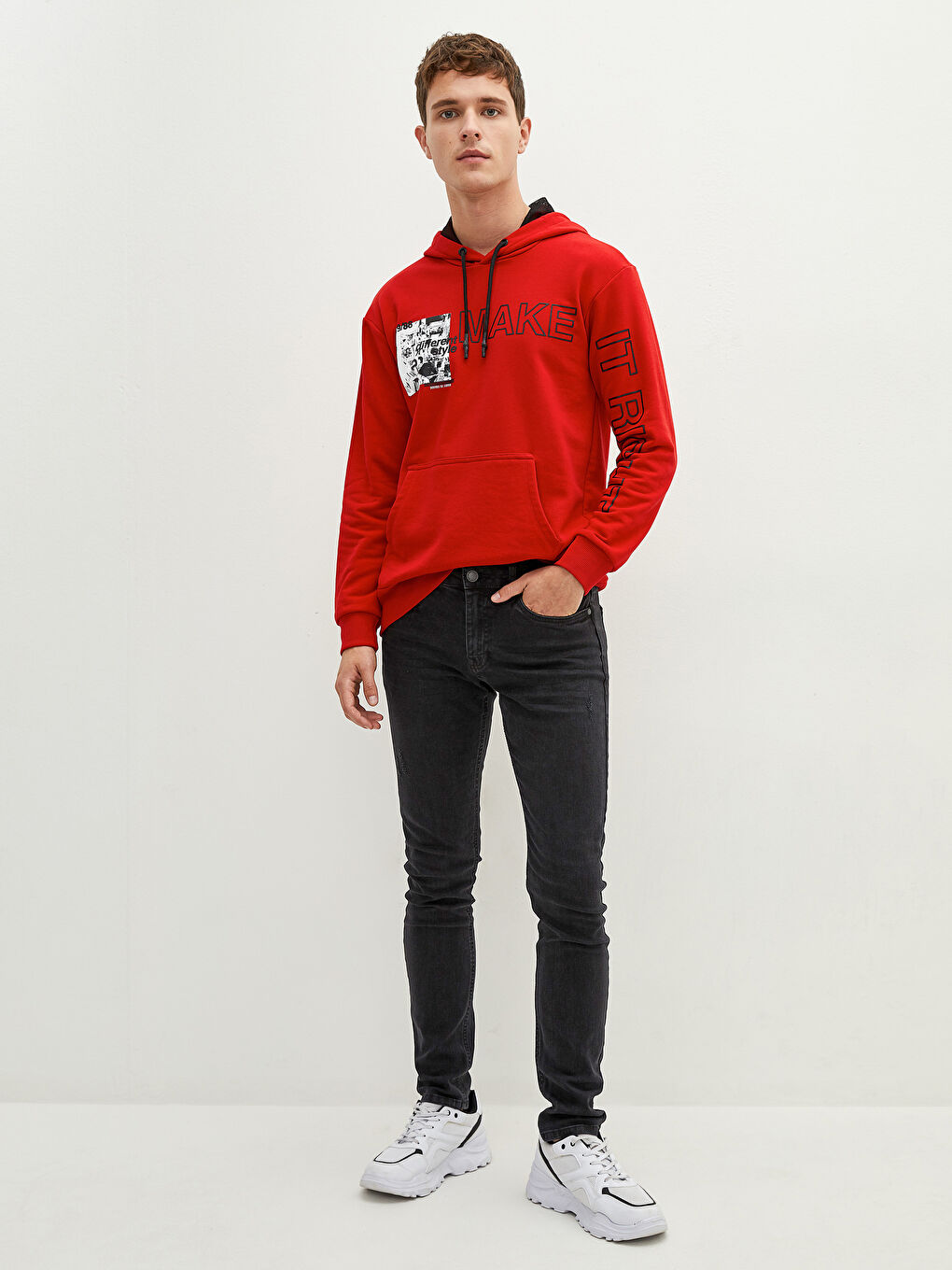 Long Sleeve Printed Thick Men's Thick Hoodie-2