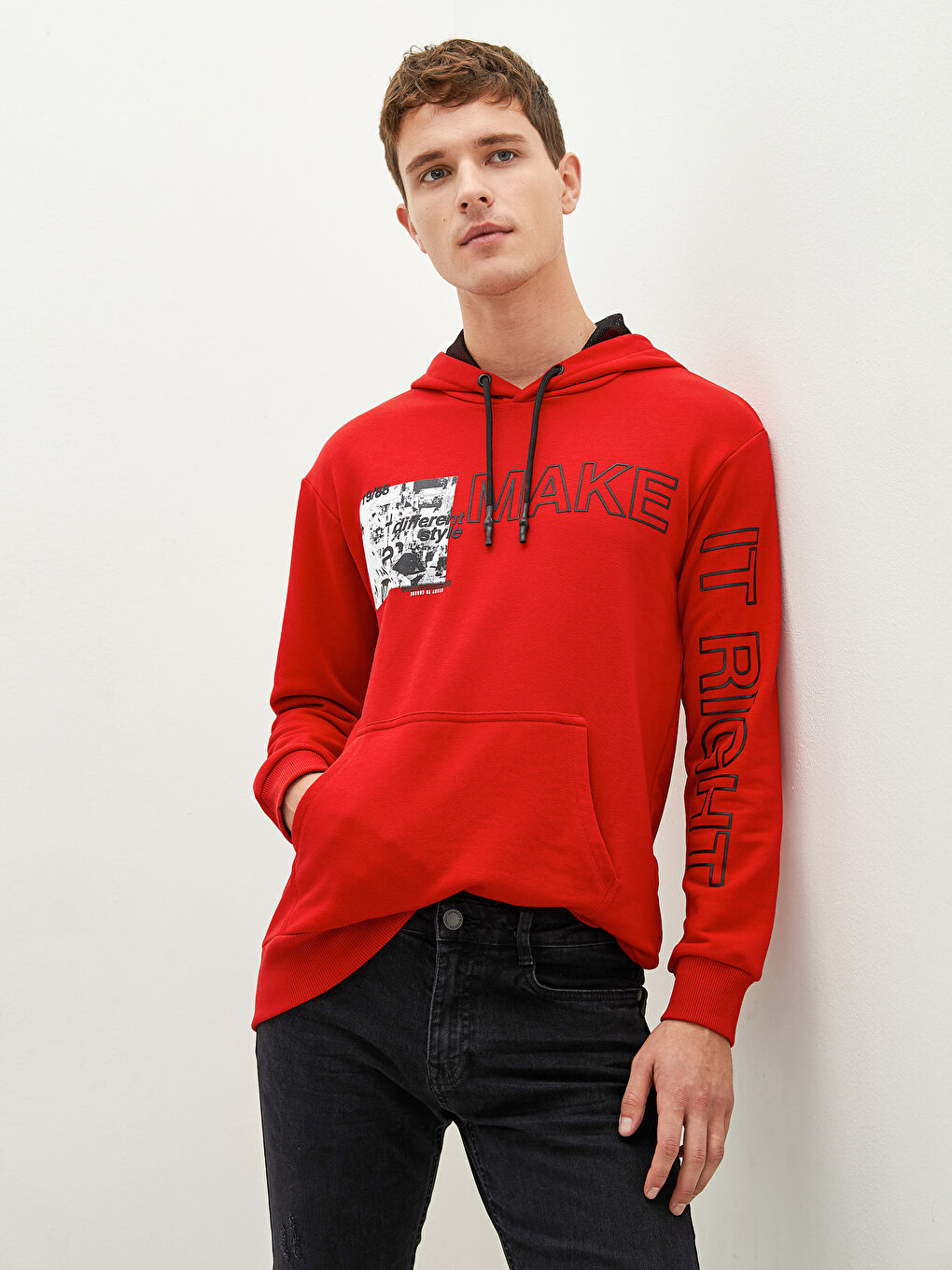 Long Sleeve Printed Thick Men's Thick Hoodie-4