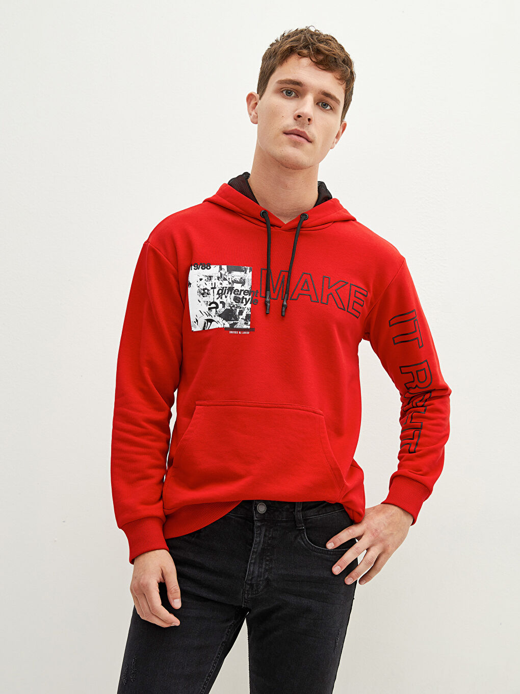 Long Sleeve Printed Thick Men's Thick Hoodie