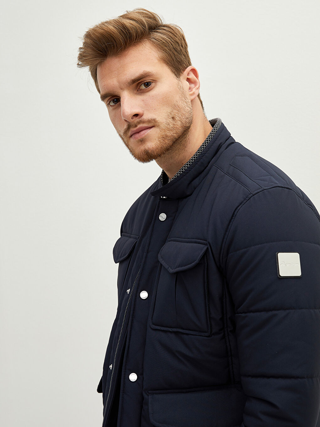 Standard Fit Turtle Neck Thick Men's Coat-7