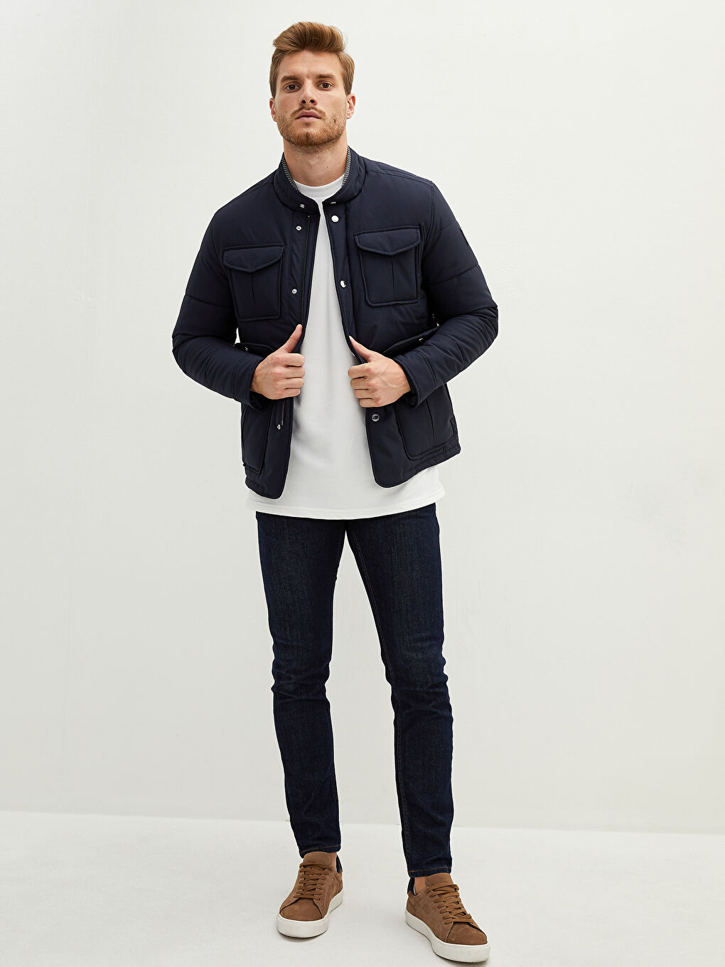 Standard Fit Turtle Neck Thick Men's Coat-9