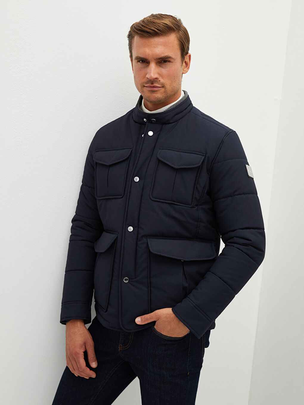 Standard Fit Turtle Neck Thick Men's Coat