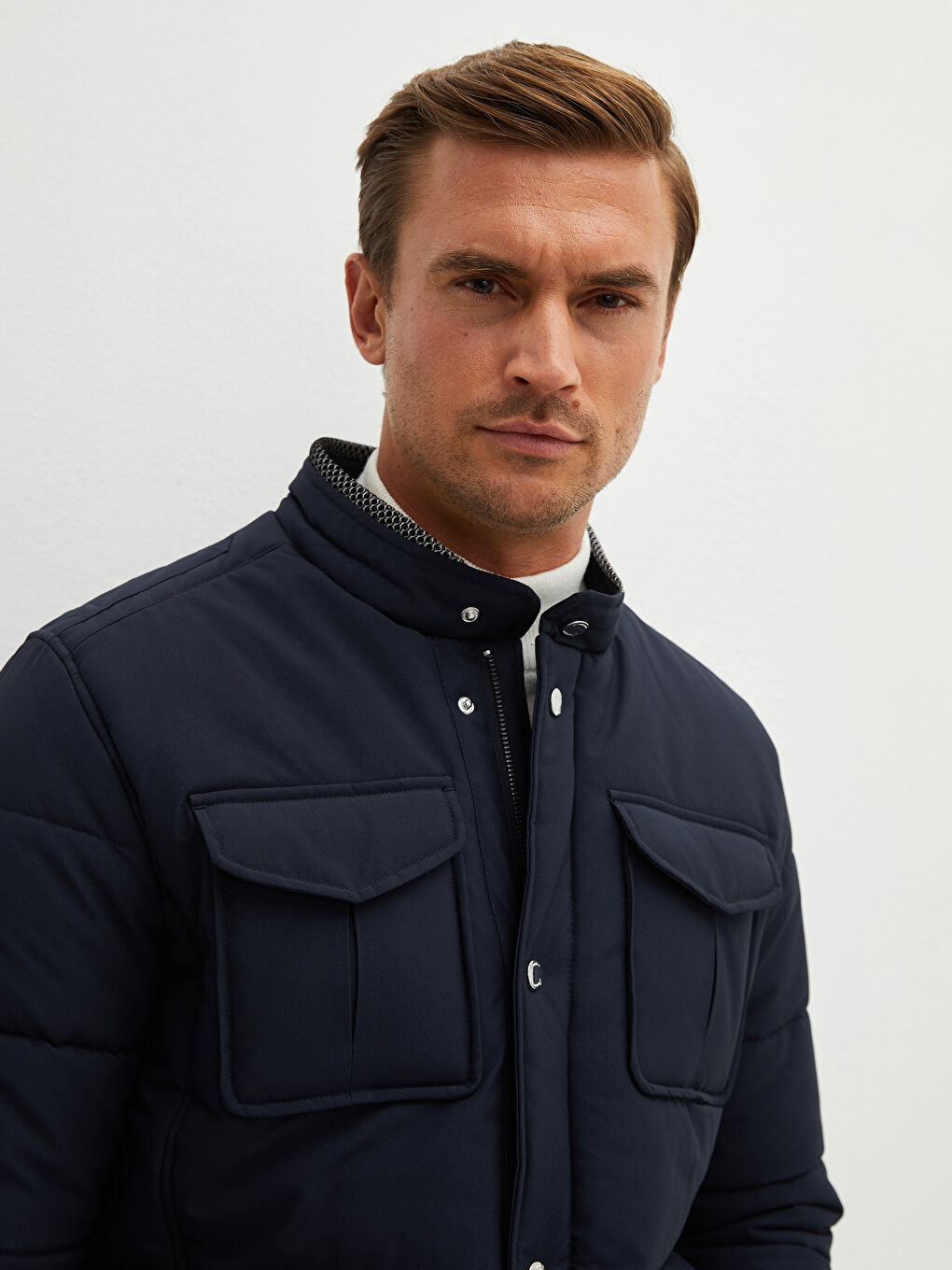 Standard Fit Turtle Neck Thick Men's Coat-2