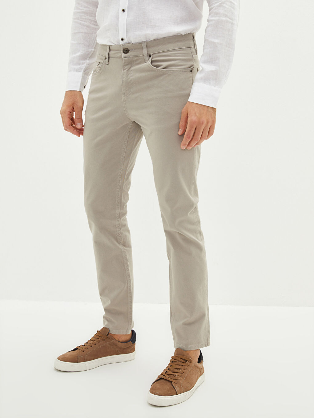 Брюки Мужские Slim Fit Из Твила-3